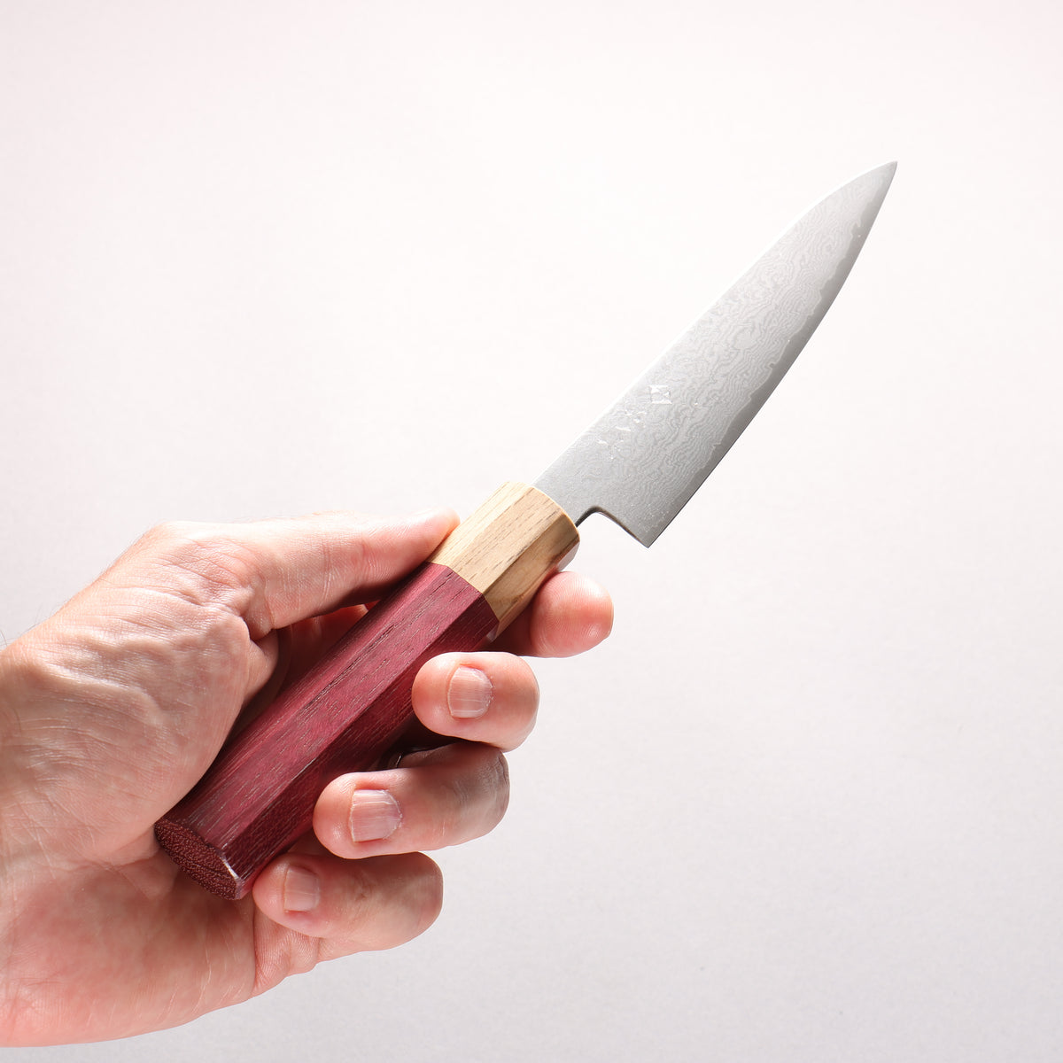 Fukube VG10 16 Layer Damascus Petty-Utility 135mm Purple Heart Handle - Japanny - Best Japanese Knife