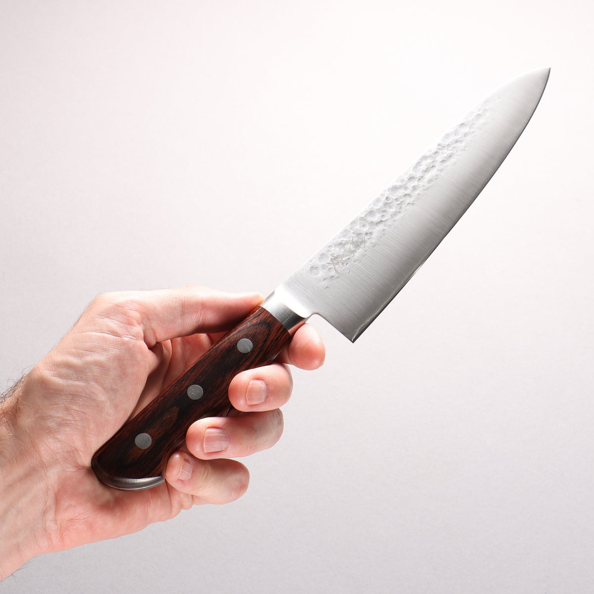 Kanjyo SG2 Hammered Gyuto 180mm Mahogany Pakka wood Handle - Japanny - Best Japanese Knife