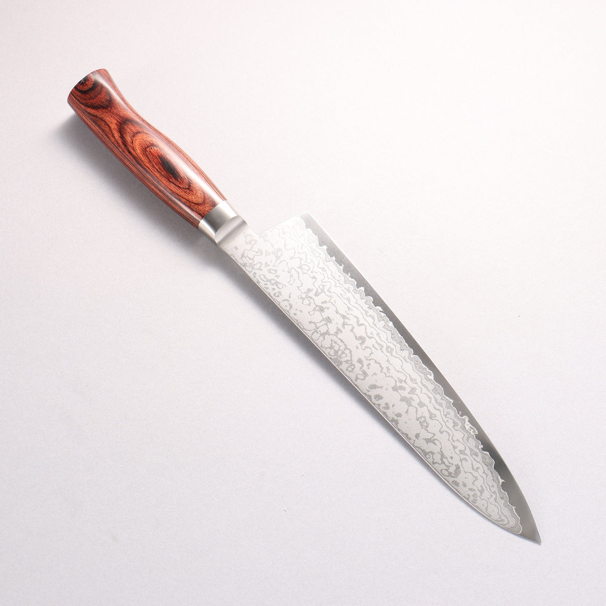 Sakai Kikumori VG10 17 Layer Damascus Gyuto 210mm Red Pakka wood Handle