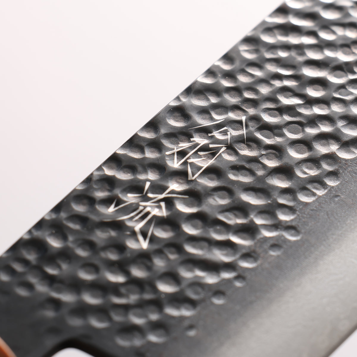 Oul VG10 Hammered Damascus Black dyeing Nakiri 170mm Olive tree Handle