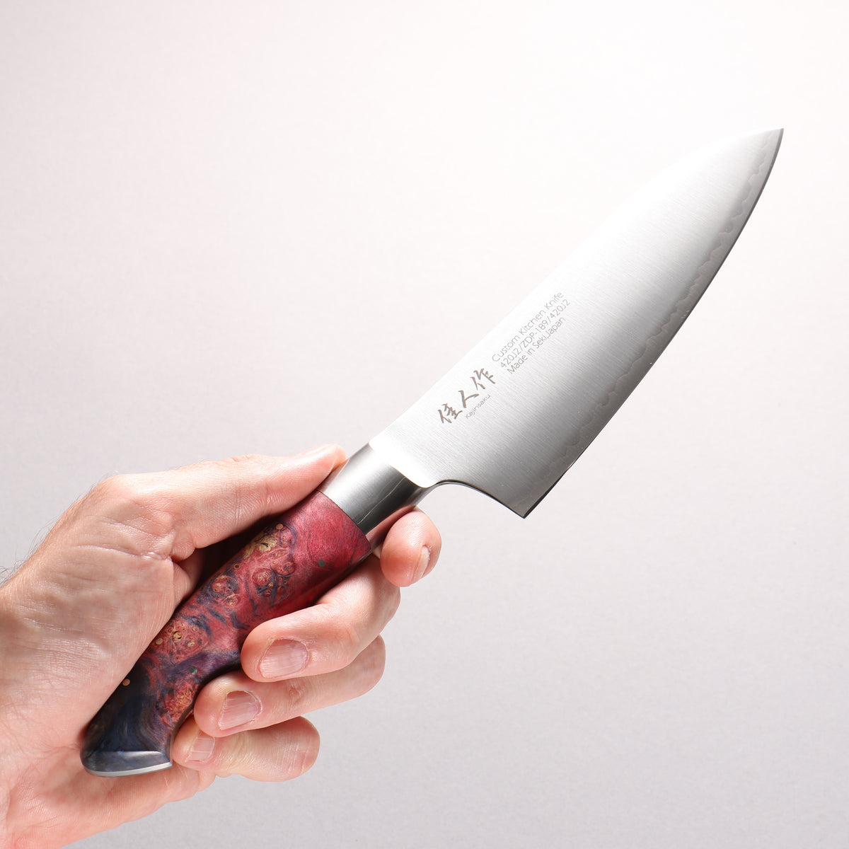 Kajin ZDP189 3 Layer Santoku 165mm Stabilized wood Handle