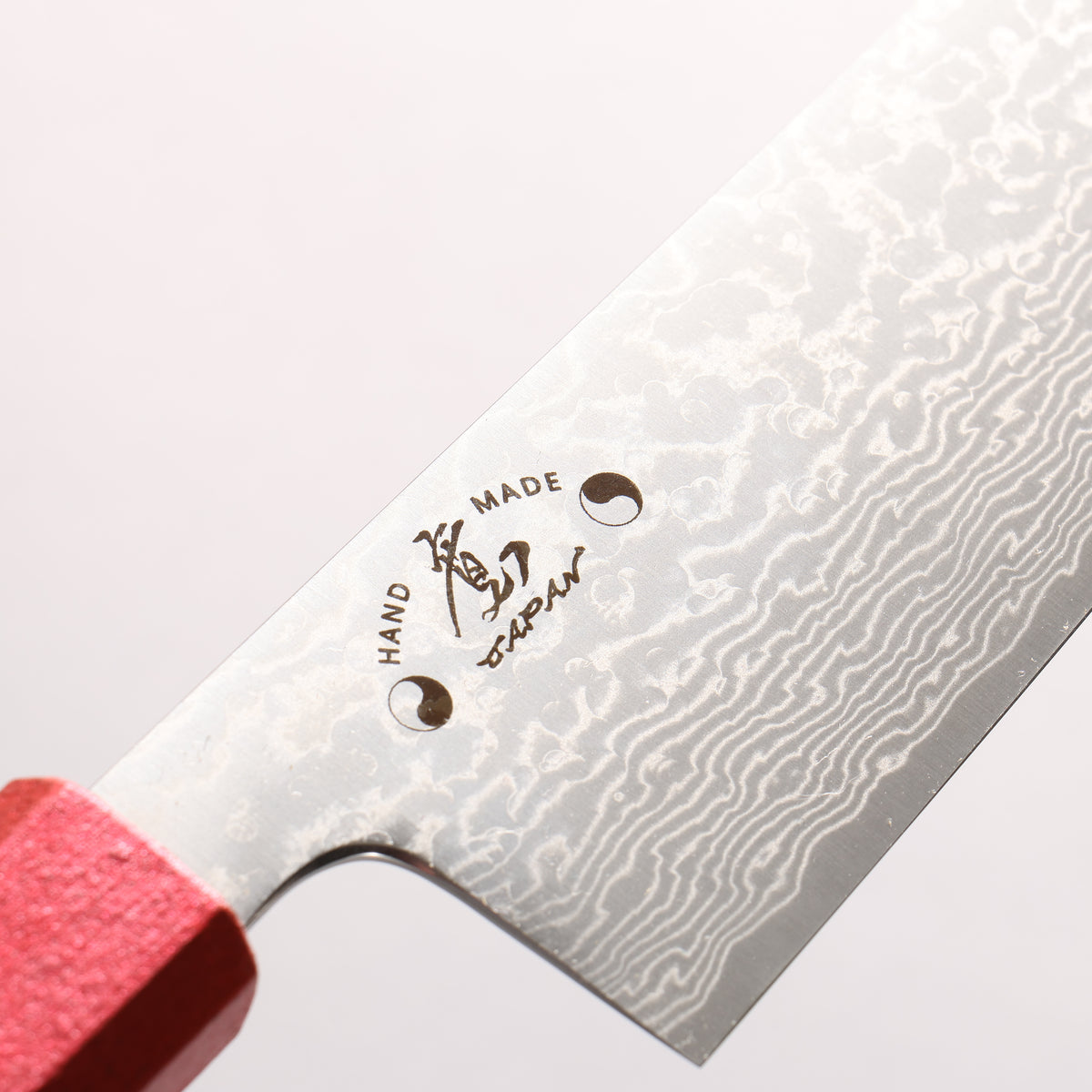 Hiroshi Suzuki SPG STRIX Mirrored Finish Damascus Gyuto 210mm Black Lacquered (ferrule: Red color) Handle