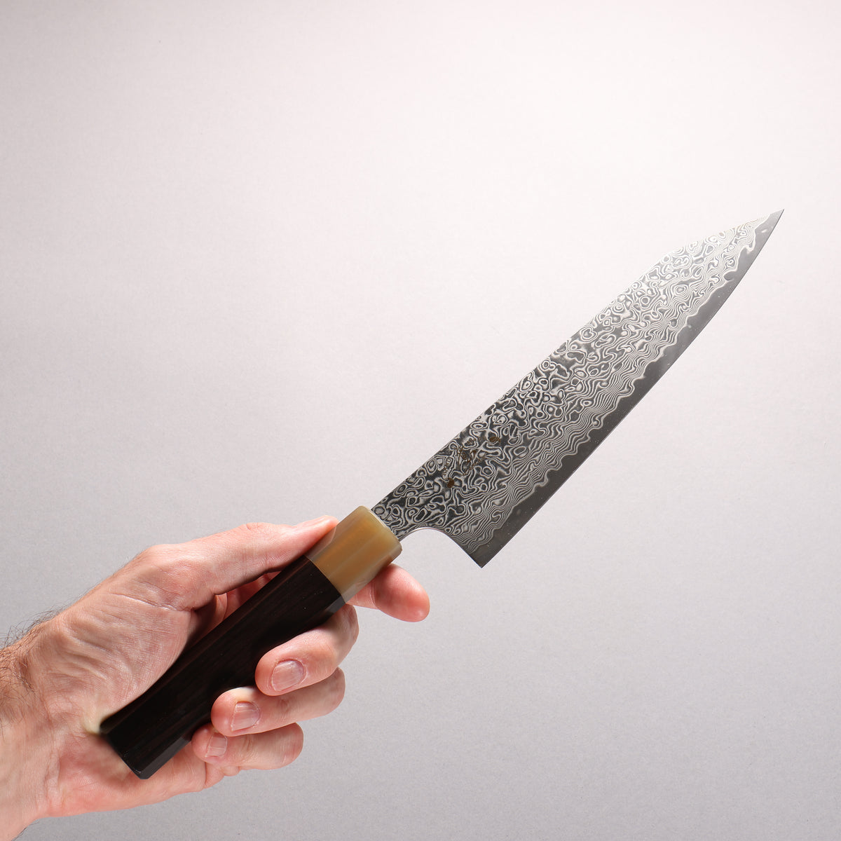 Hiroshi Suzuki ZDP189 Mirrored Finish Damascus Bunka 195mm Ebony Wood (ferrule: White Water Buffalo Horn) Handle