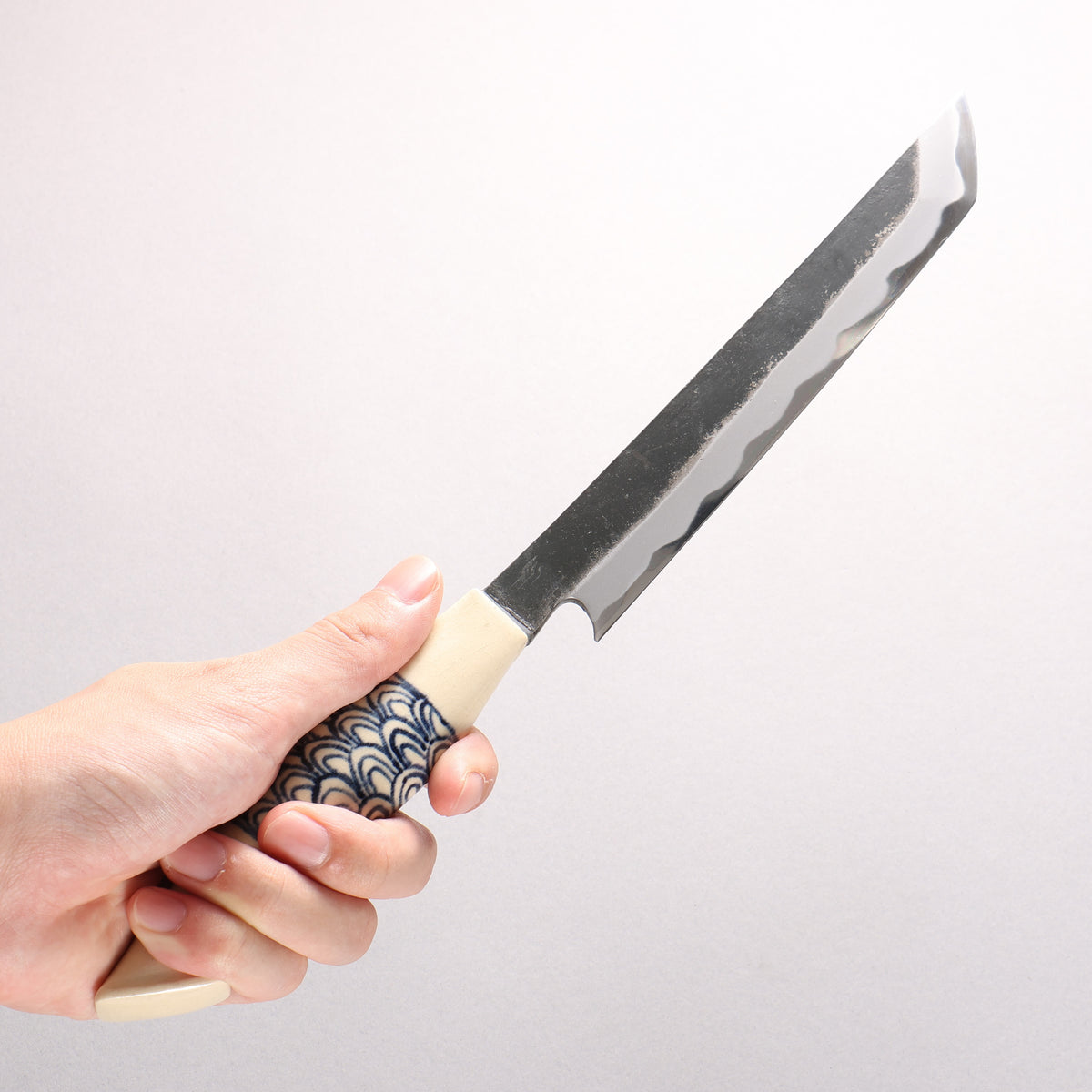 Yuma Oba Blue Steel No.2 Black Finished Sakimaru Sujihiki 180mm Ceramic Handle