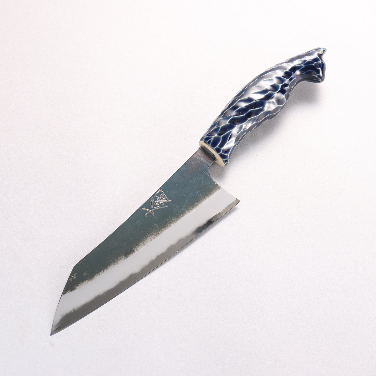Yuma Oba Blue Steel No.2 Black Finished Santoku 165mm Cat Shaped Ceramic Handle