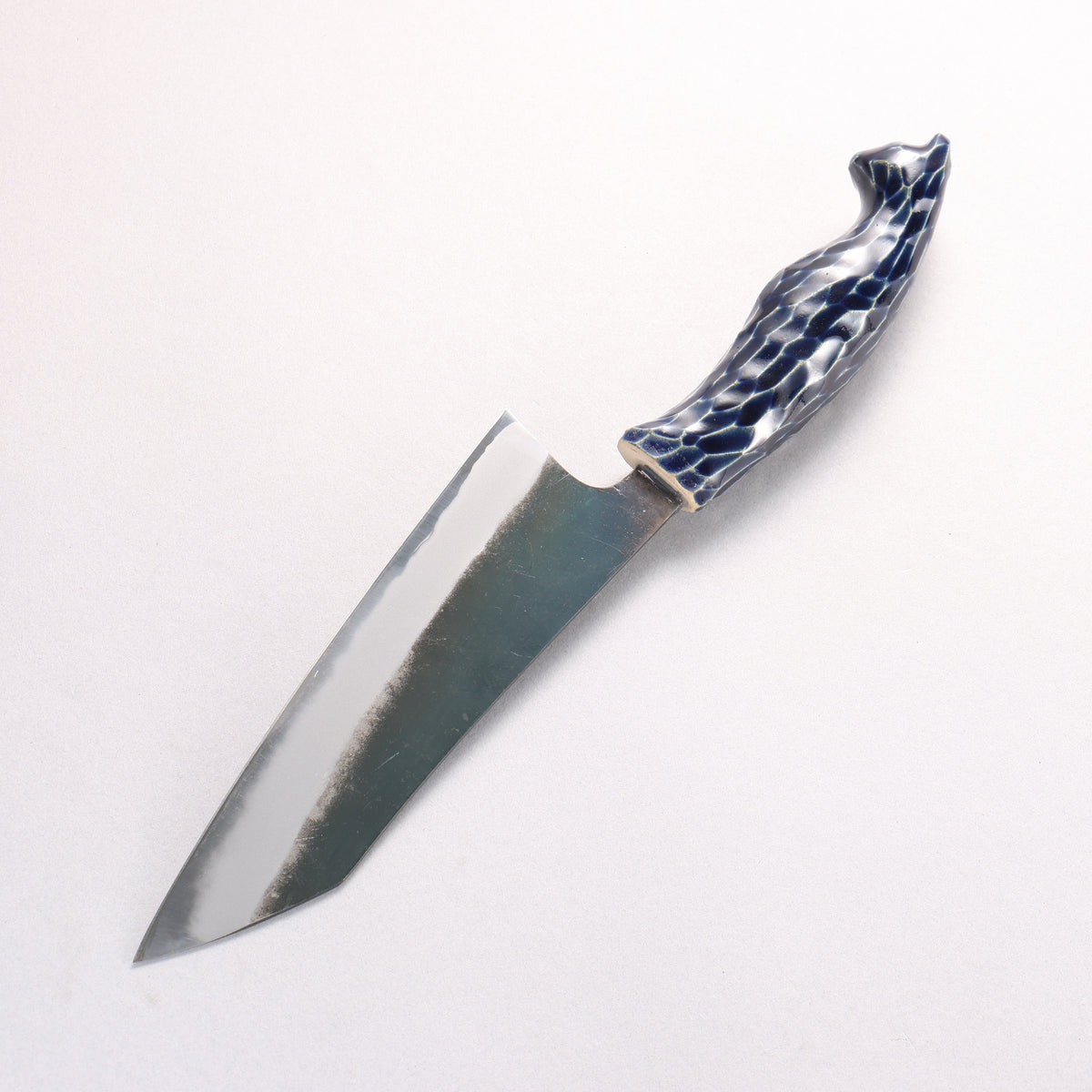 Yuma Oba Blue Steel No.2 Black Finished Santoku 165mm Cat Shaped Ceramic Handle