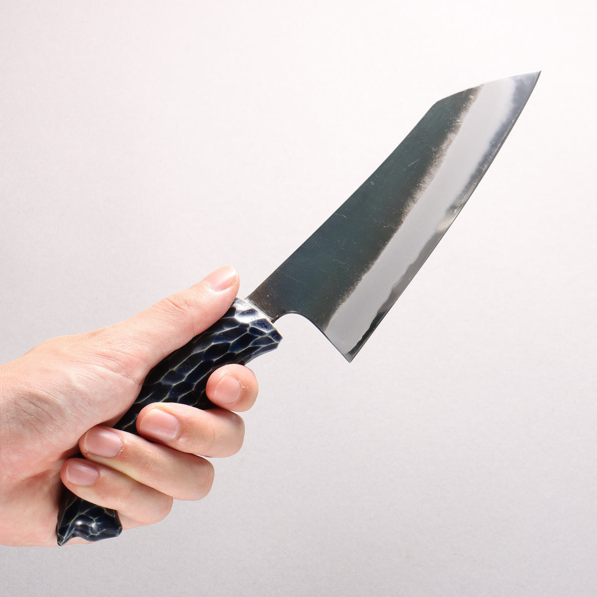 Yuma Oba Blue Steel No.2 Black Finished Santoku 165mm Cat Shaped Ceramic Handle