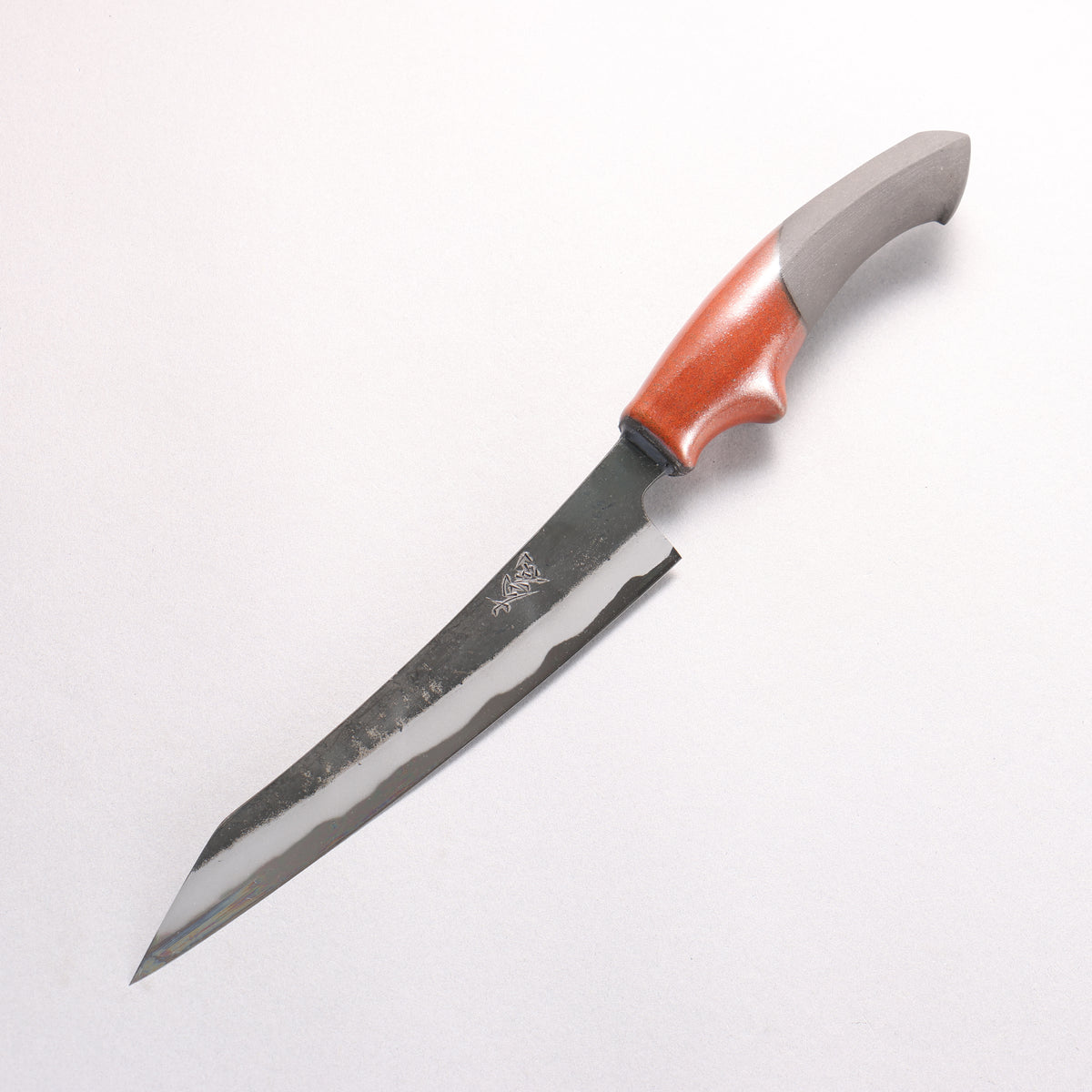 Yuma Oba Blue Steel No.2 Black Finished Kiritsuke Sujihiki 180mm Ceramic Handle
