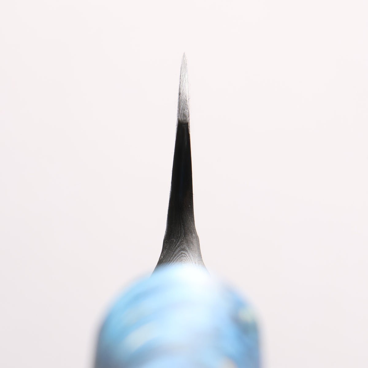 Mouri Shara SK Steel Coreless Damascus S Grind Gyuto 180mm Blue Stabilized Wood Handle