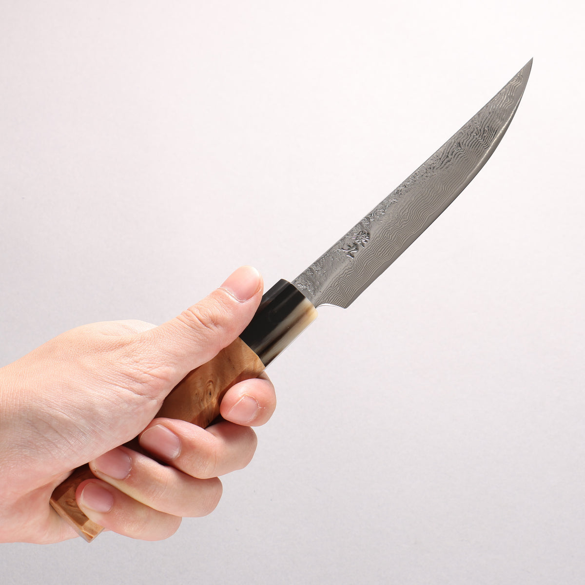 Enkyu SG2 Damascus Migaki Finished Kiritsuke Petty-Utility 135mm Chinese Quince Handle