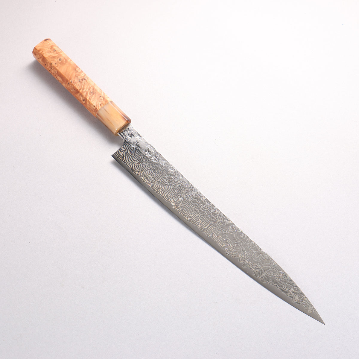 Enkyu SG2 Damascus Migaki Finished Sujihiki 270mm Chinese Quince Handle