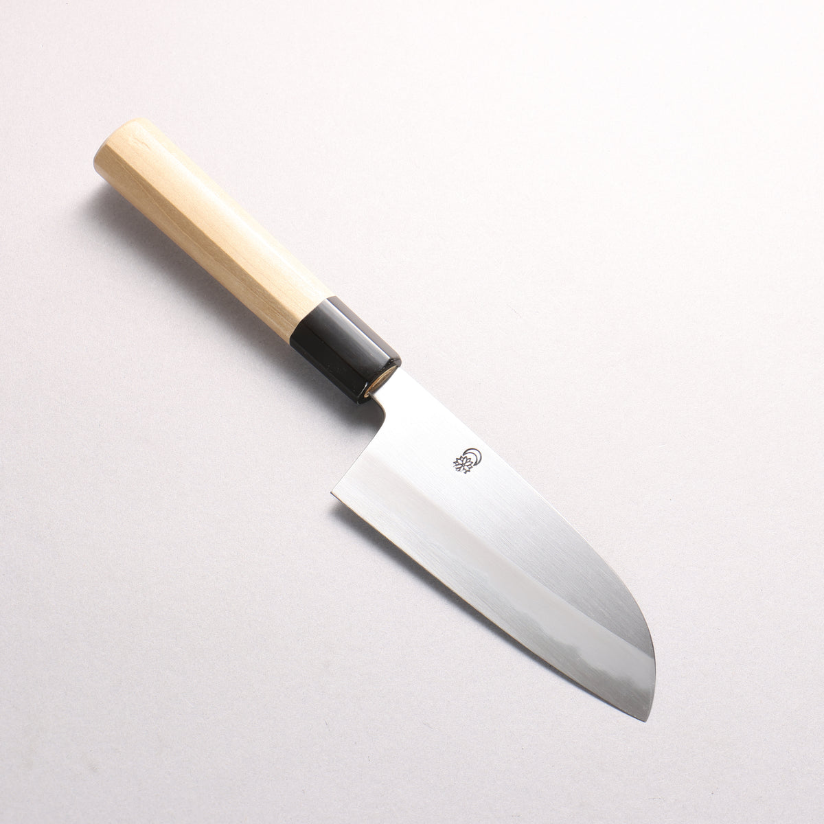 Kikuzuki White Steel No.2 Kasumitogi Santoku 130mm Magnolia (Ferrule: Water Buffalo Horn) Handle