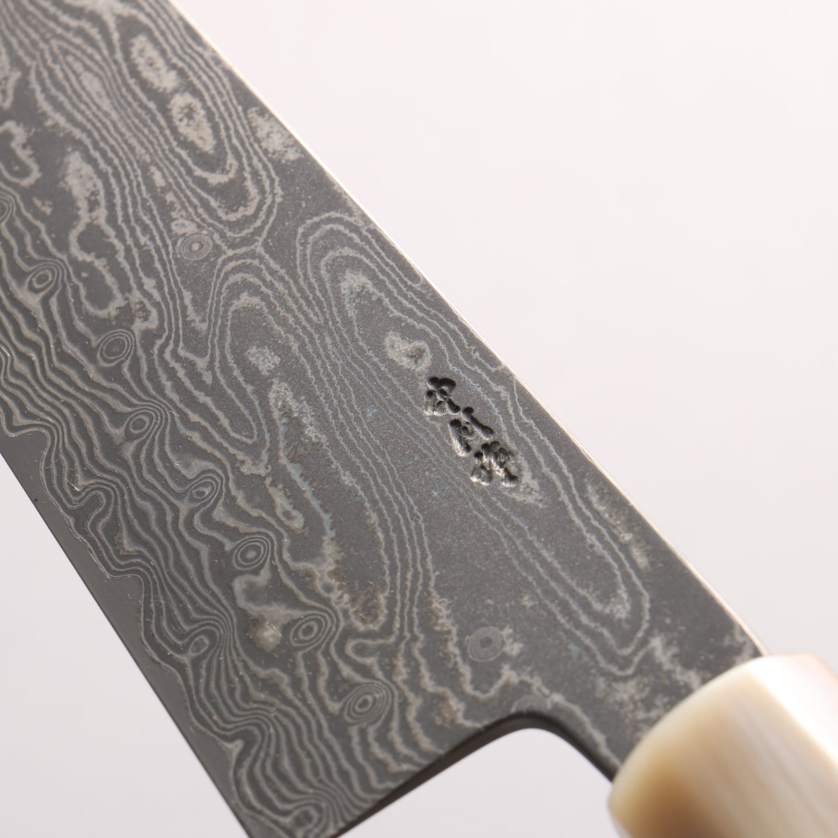 Satoshi Nakagawa SPG STRIX Black Damascus Gyuto 210mm Ebony (1 Maple Ring and Marble Water Buffalo Ferrule) Handle