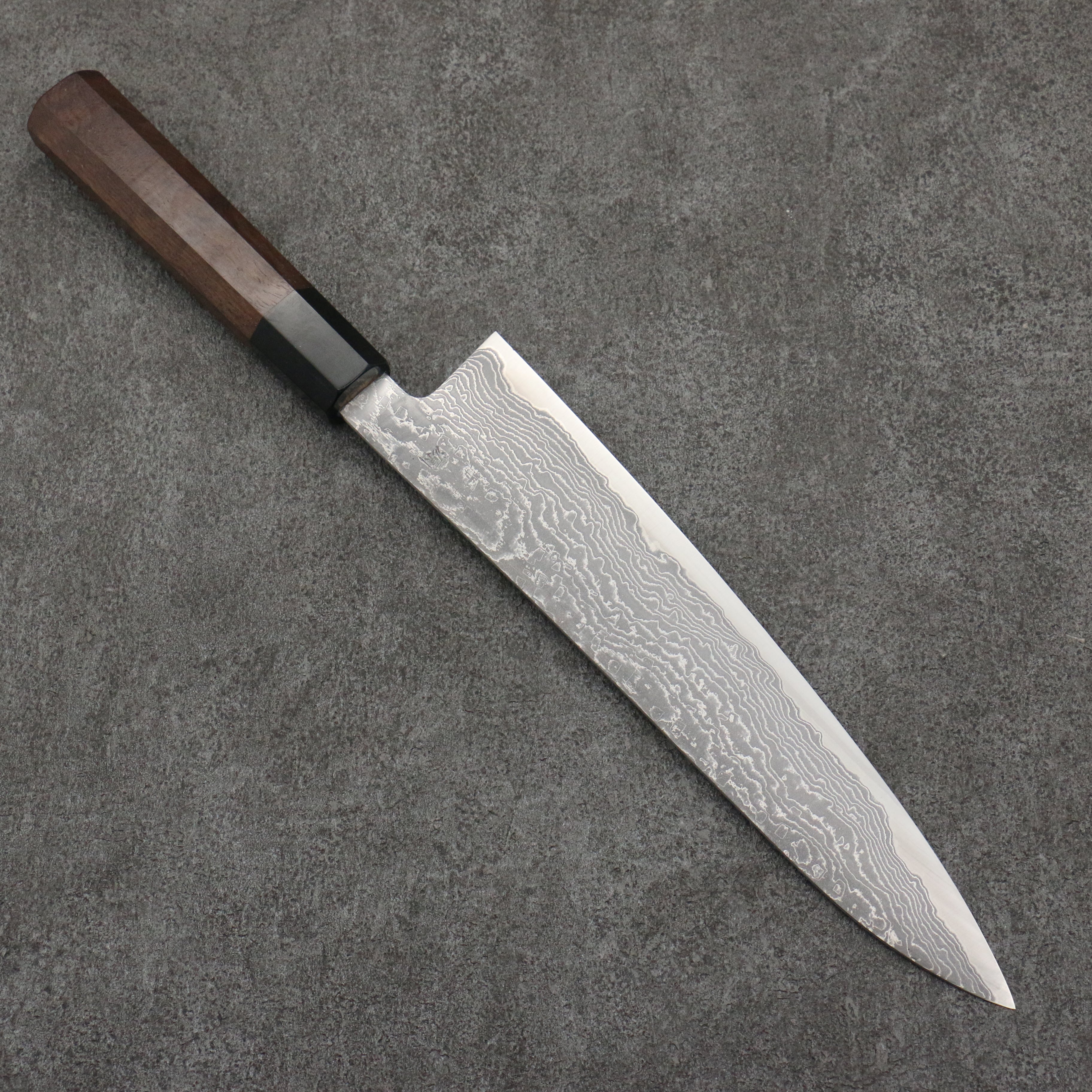 Shigeki Tanaka Harukaze SG2 Damascus Gyuto  240mm Walnut Handle - Japanny - Best Japanese Knife
