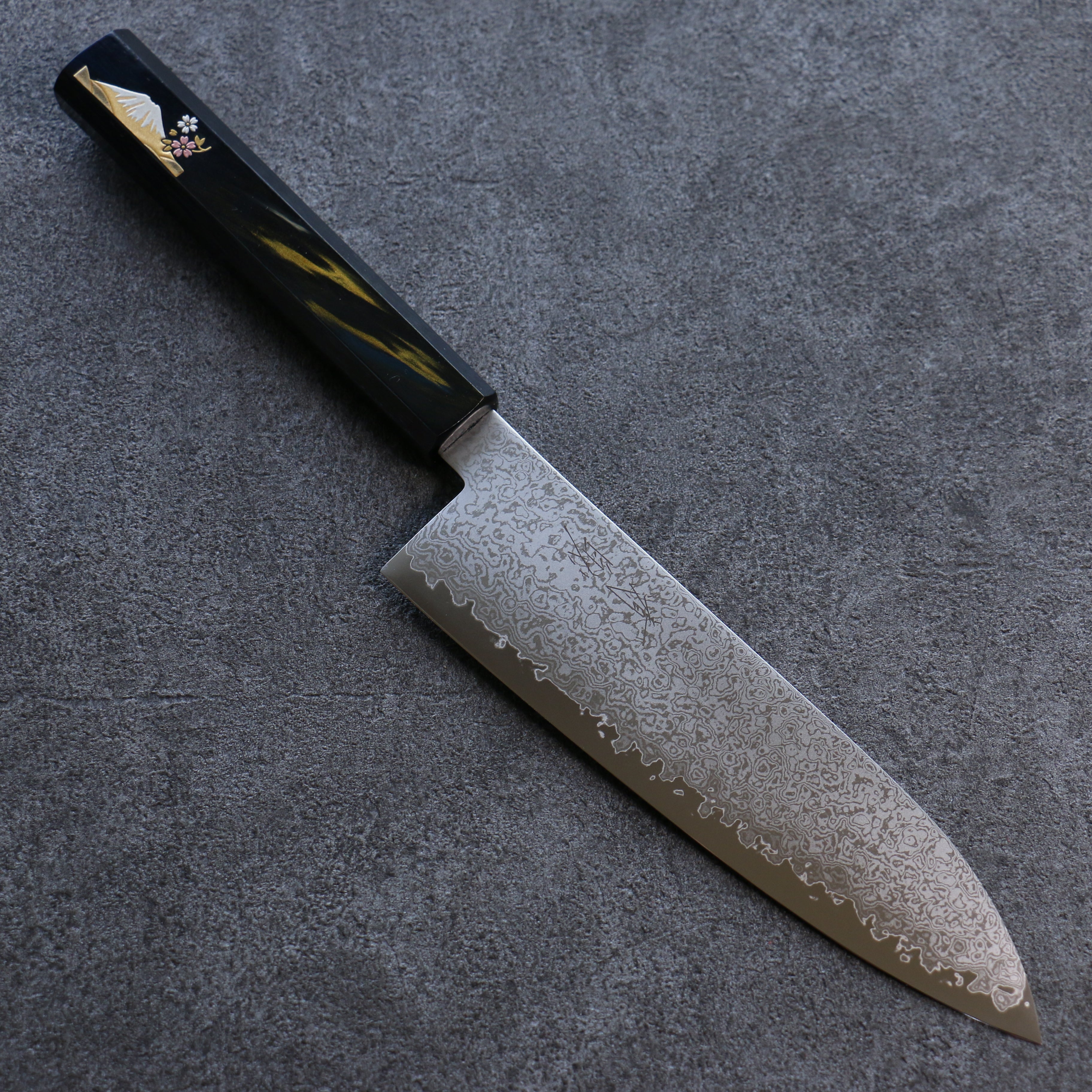 Seisuke VG10 Damascus Santoku 180mm Fuji Lacquered Handle - Japanny - Best Japanese Knife