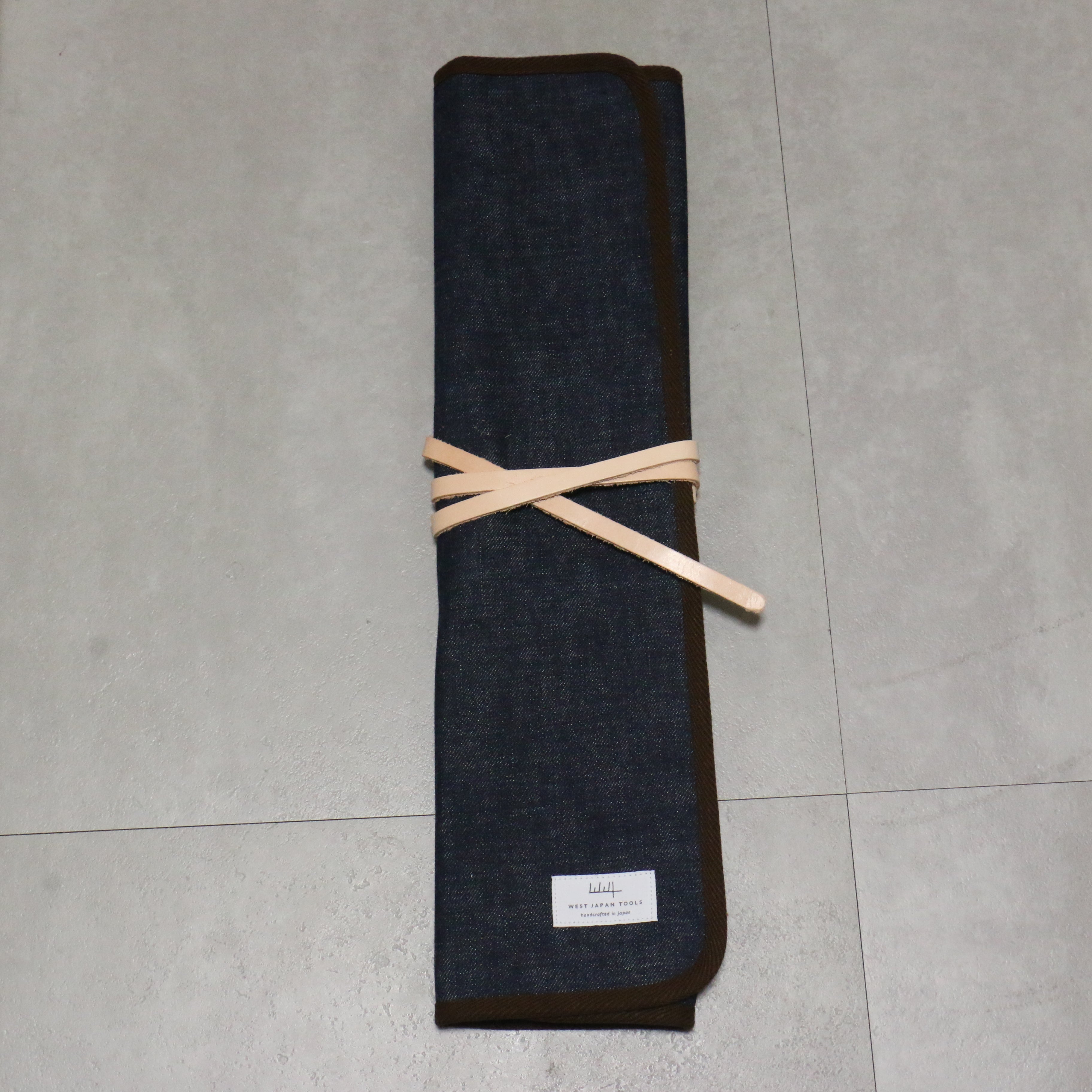 West Japan Tools Knife roll with 3 pockets Cloth Denim  390mm x 510mm - Japanny - Best Japanese Knife