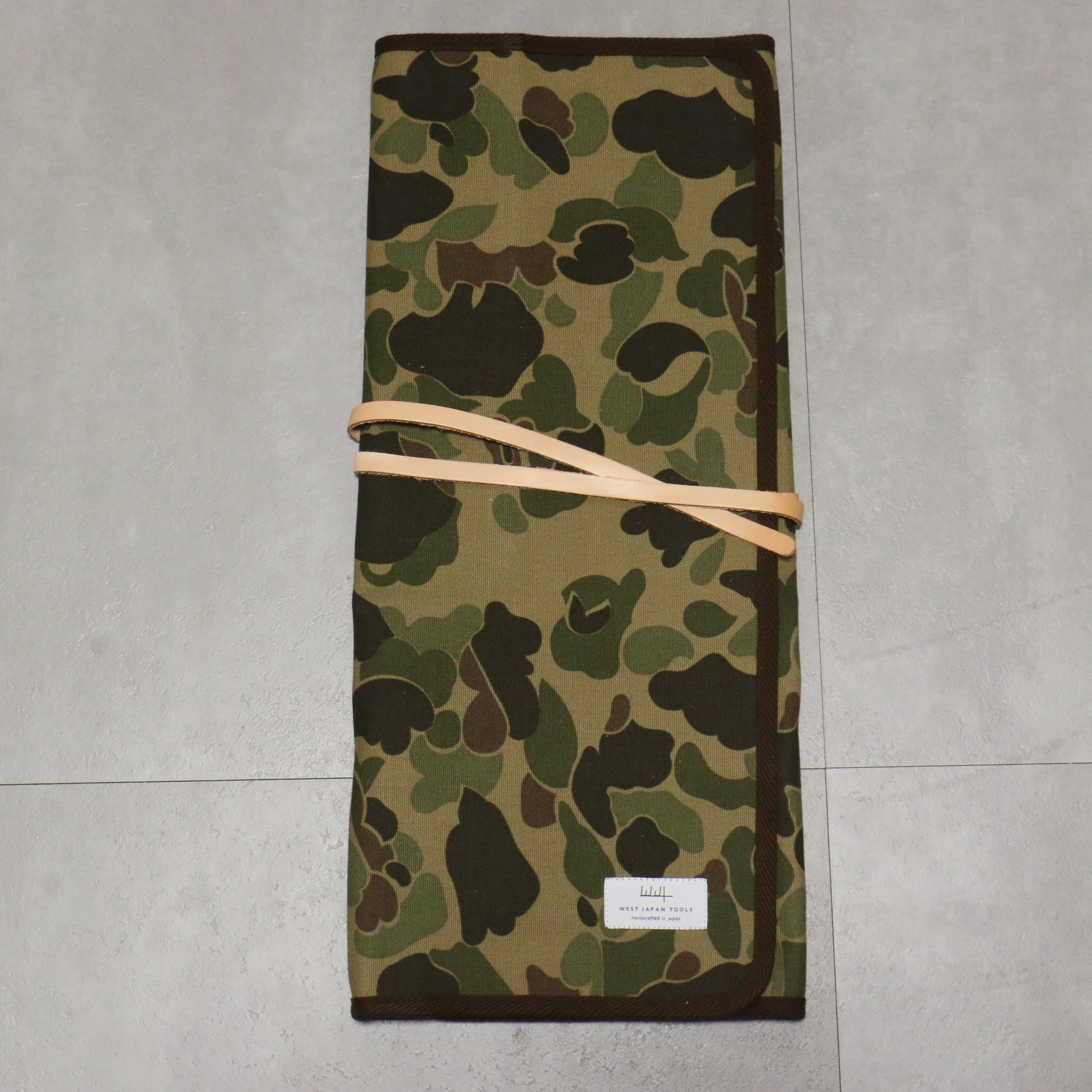 West Japan Tools Knife roll with 6 pockets Cloth Camouflage  640mm x 510mm - Japanny - Best Japanese Knife