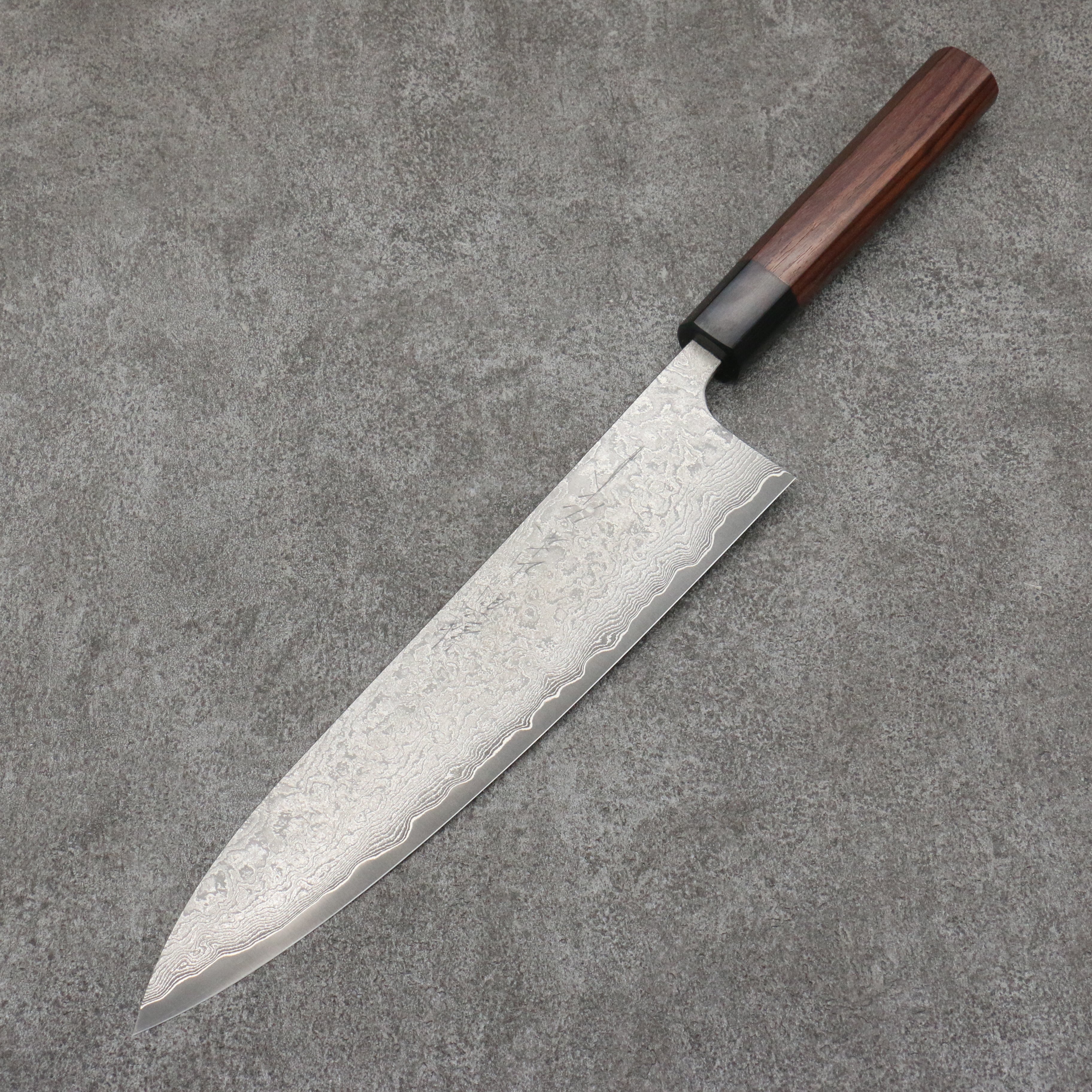 Nao Yamamoto VG10 Black Damascus Gyuto 240mm Shitan Handle - Japanny - Best Japanese Knife