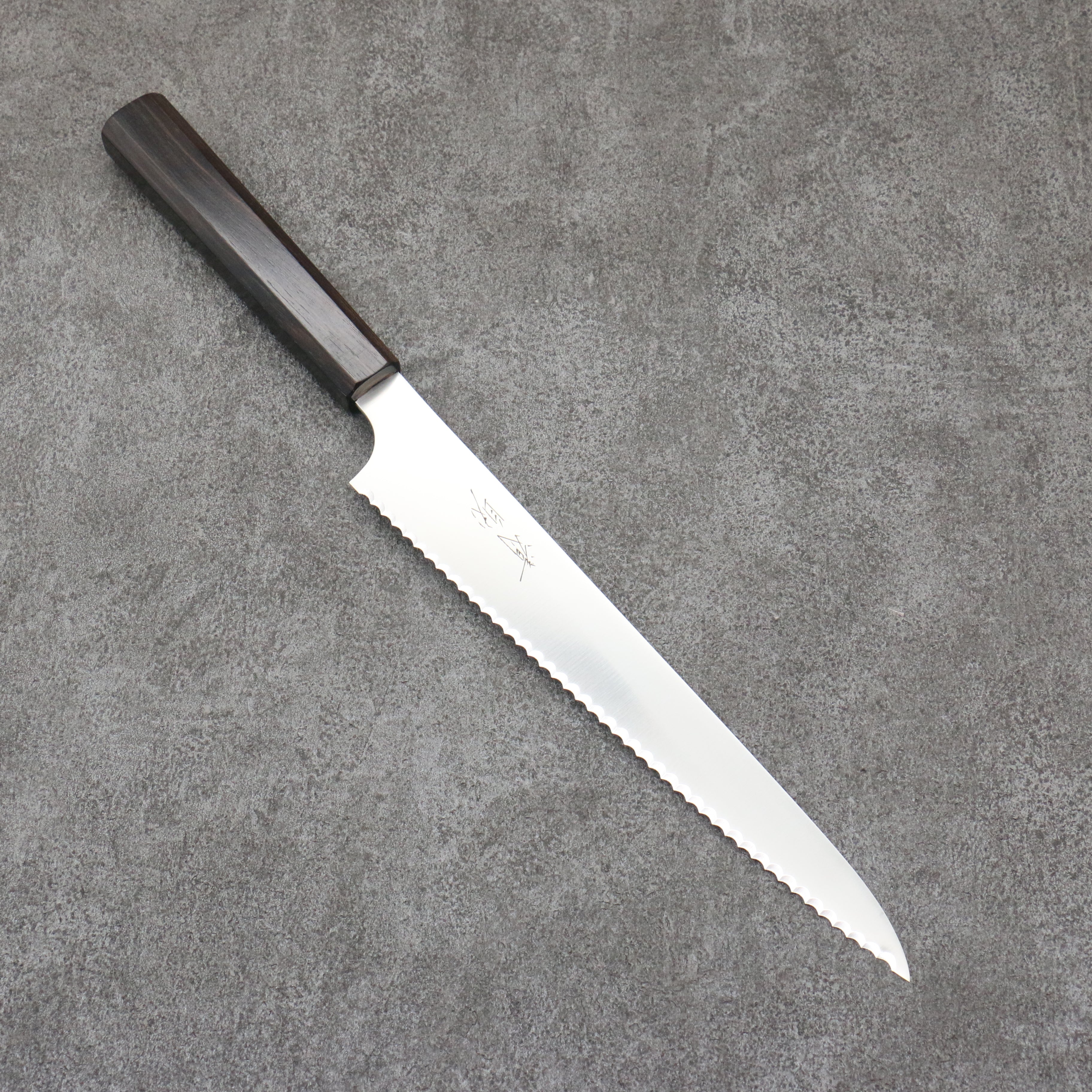 Seisuke Stainless Steel Bread Slicer  240mm Ebony Wood Handle - Japanny - Best Japanese Knife