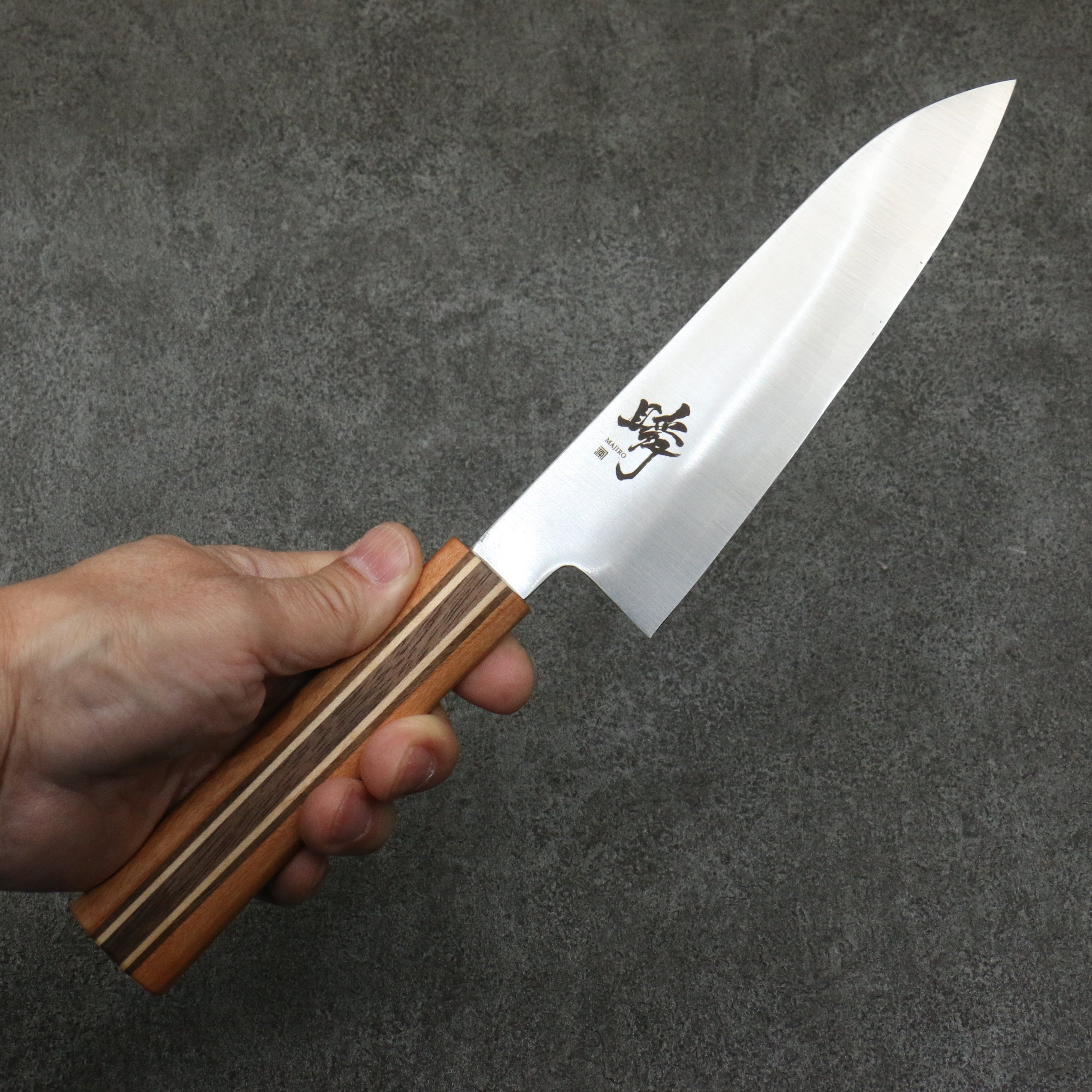 Shigeki Tanaka Majiro Silver Steel No.3 Santoku  165mm Maple, Cherry, Walnut Handle - Japanny - Best Japanese Knife