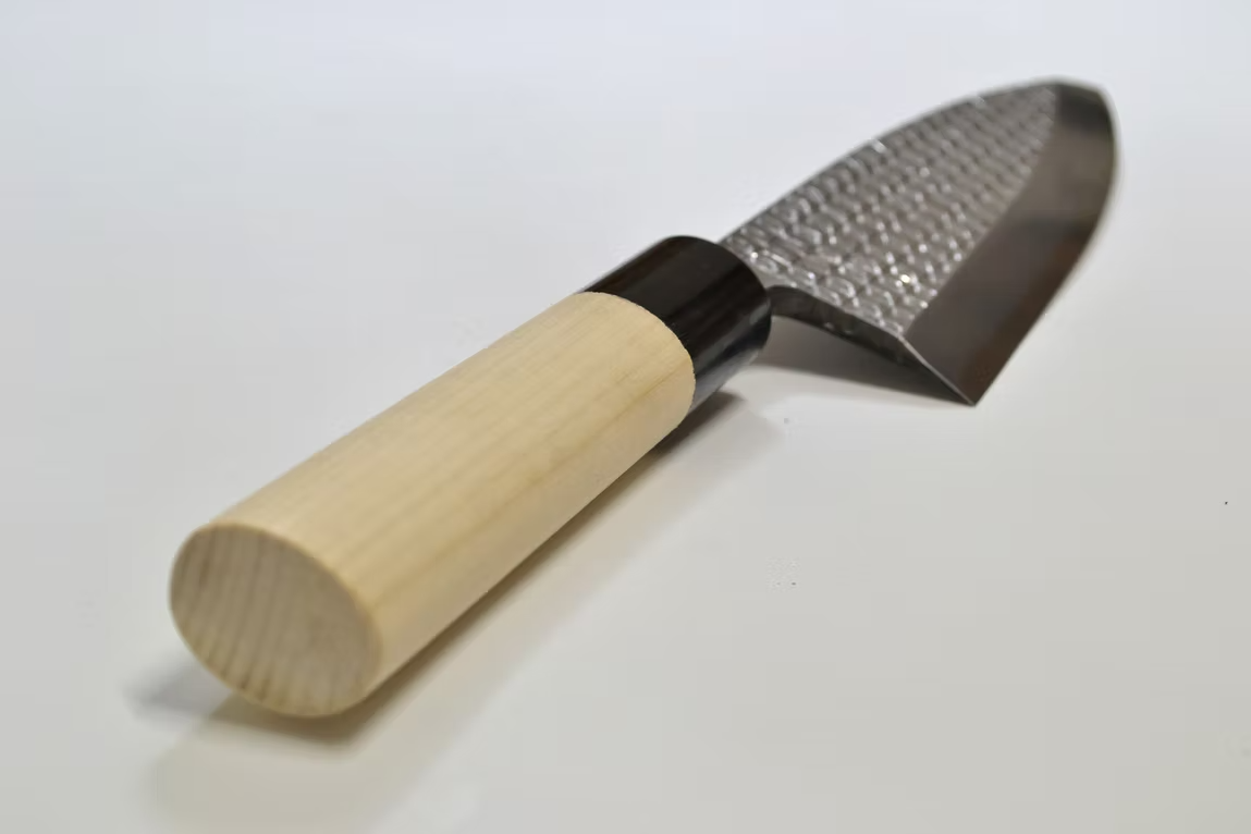 Sakai Takayuki Engraving by Kubota Asanoha White Steel Kasumitogi Deba 165mm Magnolia (Ferrule: Water Buffalo Horn) Handle - Japanny - Best Japanese Knife