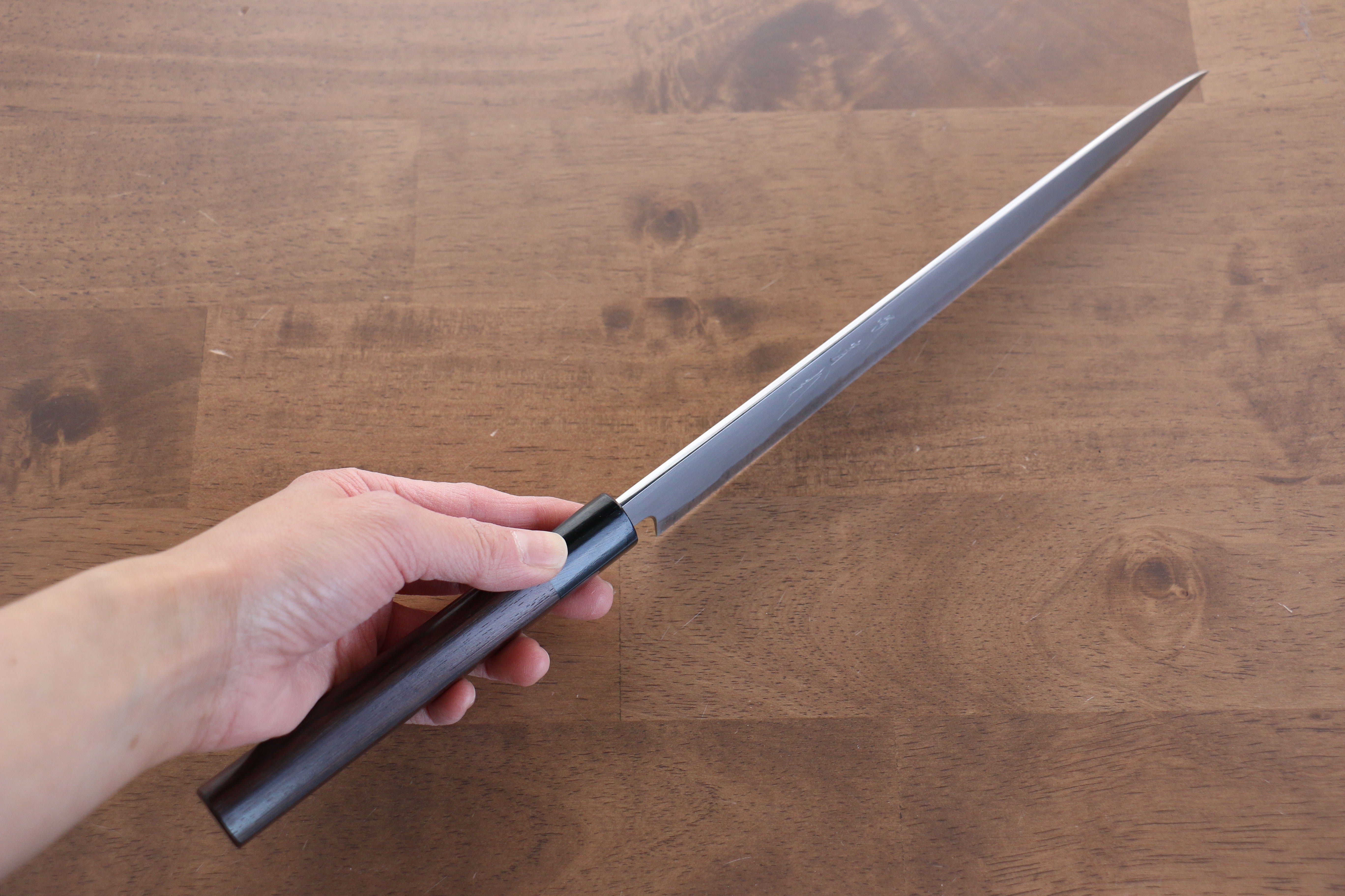 Jikko White Steel No.2 Sujihiki  240mm Shitan Handle - Japanny - Best Japanese Knife