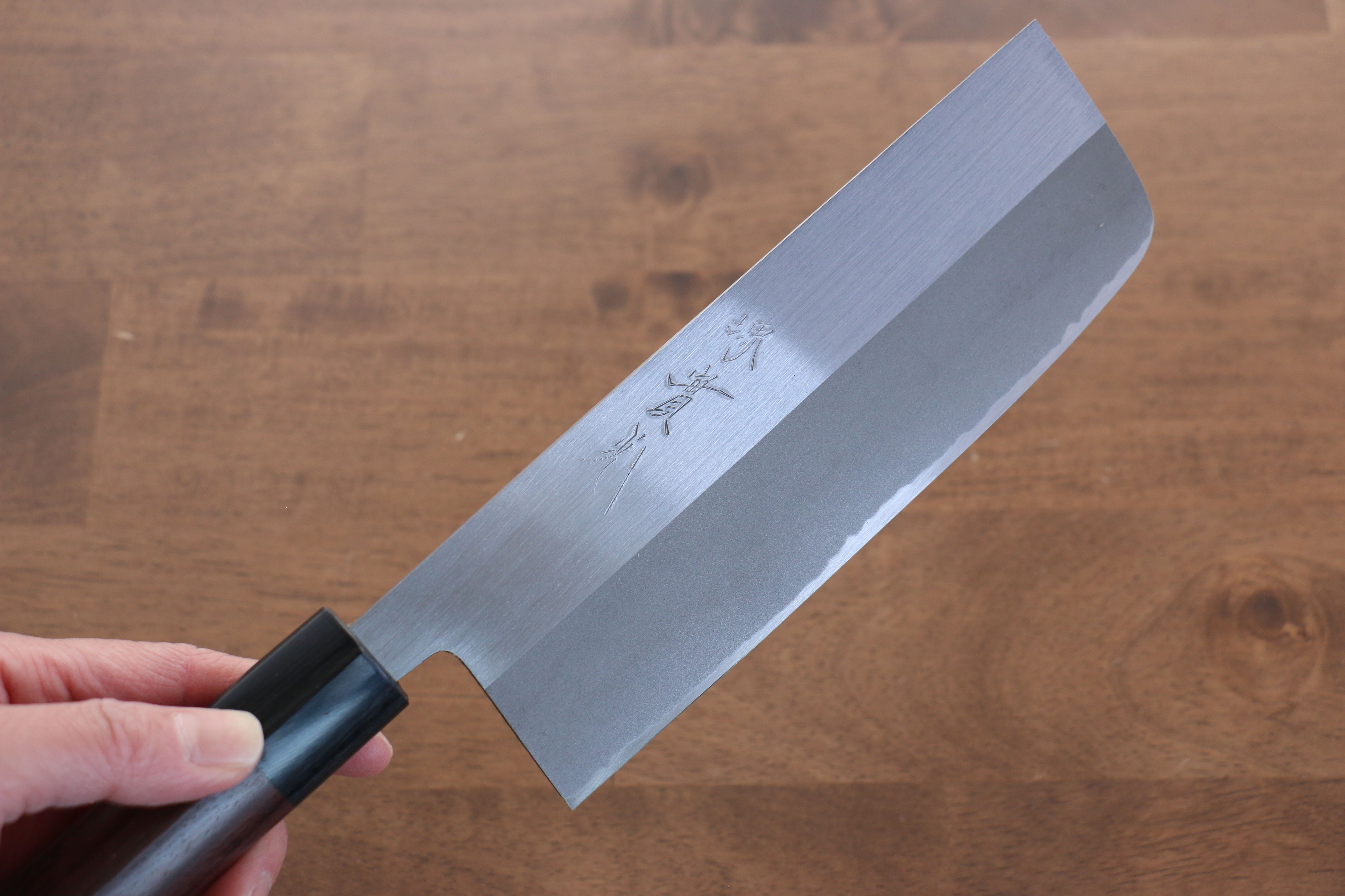 Jikko White Steel No.2 Migaki Finished Nakiri 165mm Shitan Handle - Japanny - Best Japanese Knife