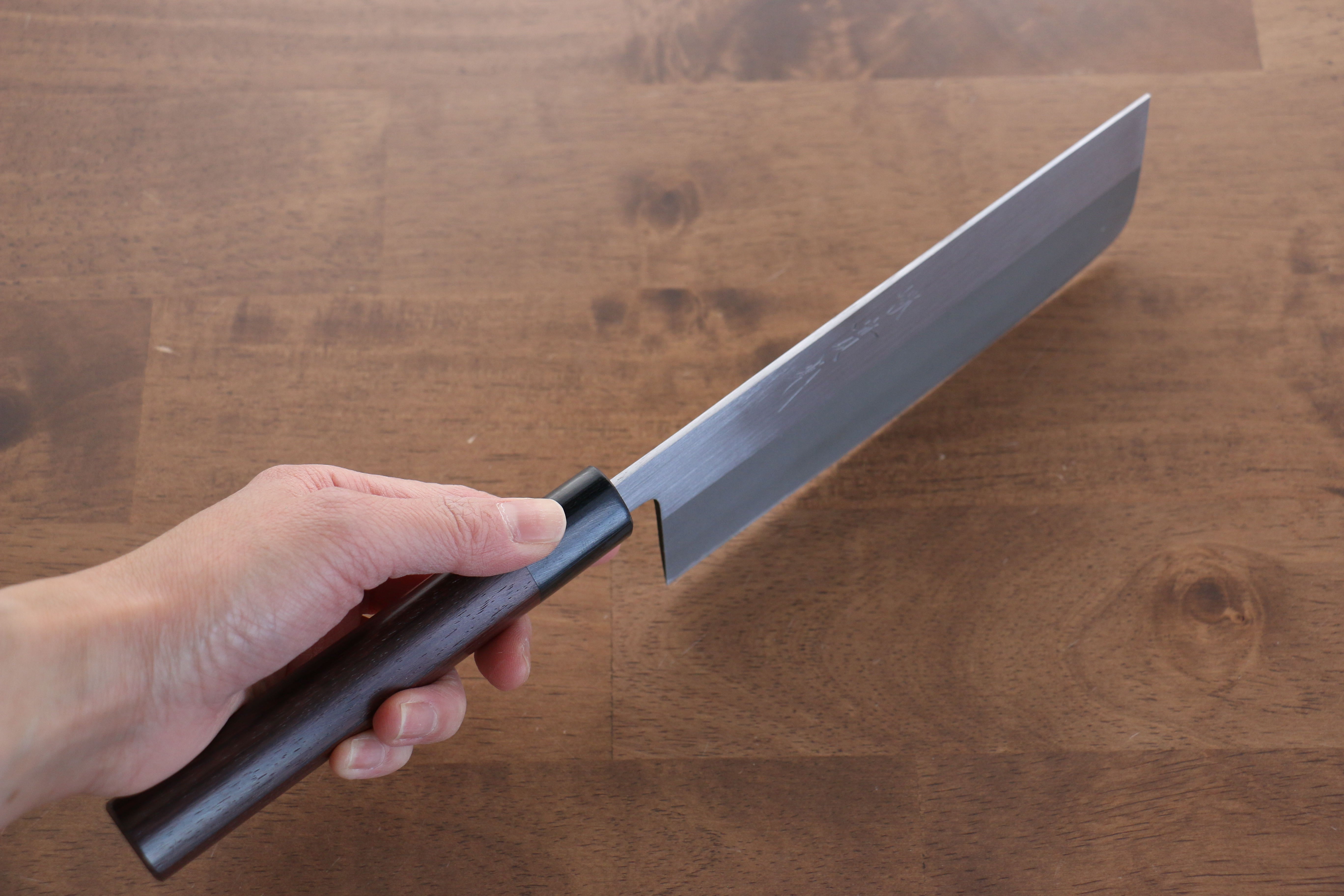 Jikko White Steel No.2 Migaki Finished Nakiri 165mm Shitan Handle - Japanny - Best Japanese Knife