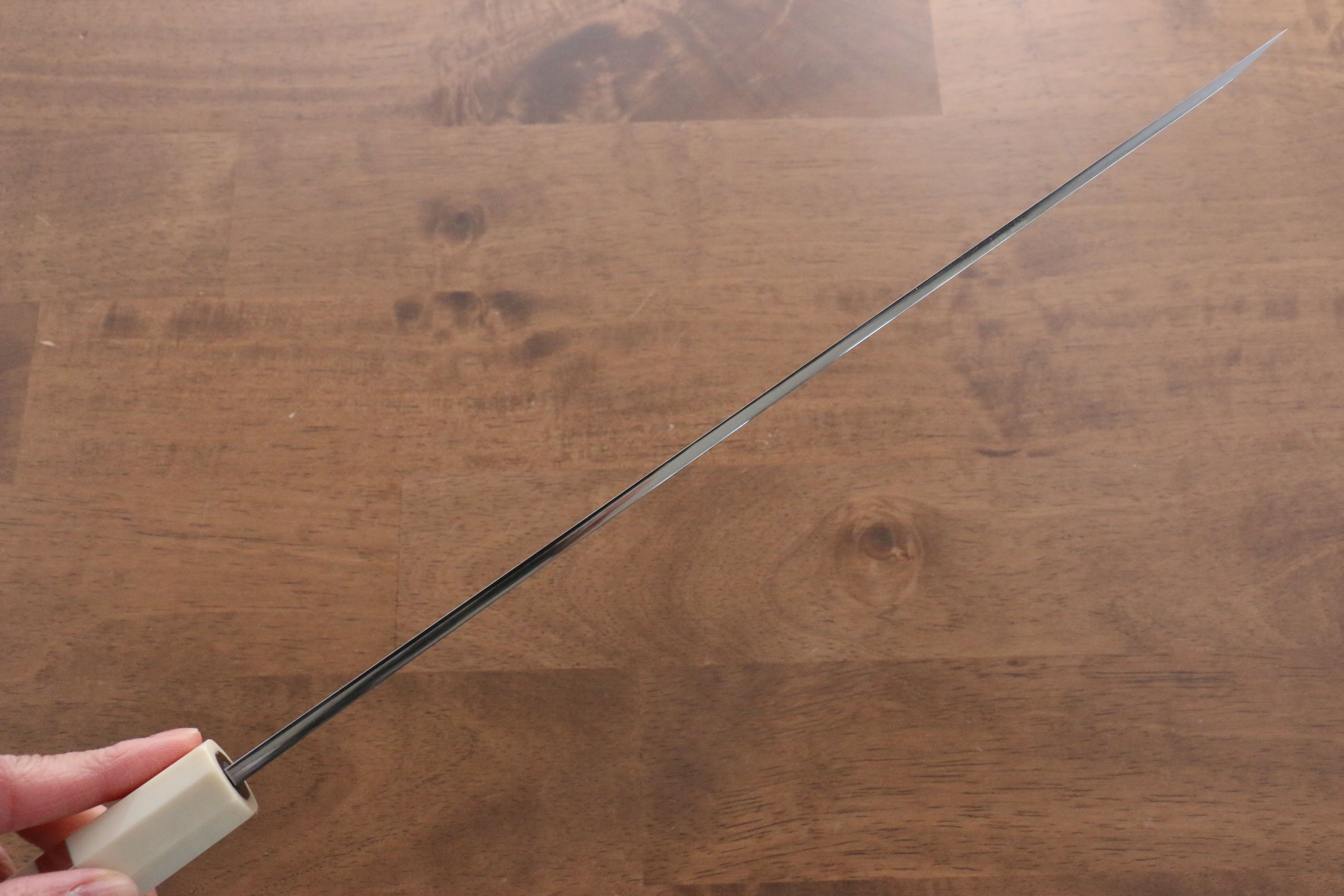 Jikko Shiko Blue Steel Sakimaru Yanagiba  300mm Ebony with Double Ring Handle - Japanny - Best Japanese Knife