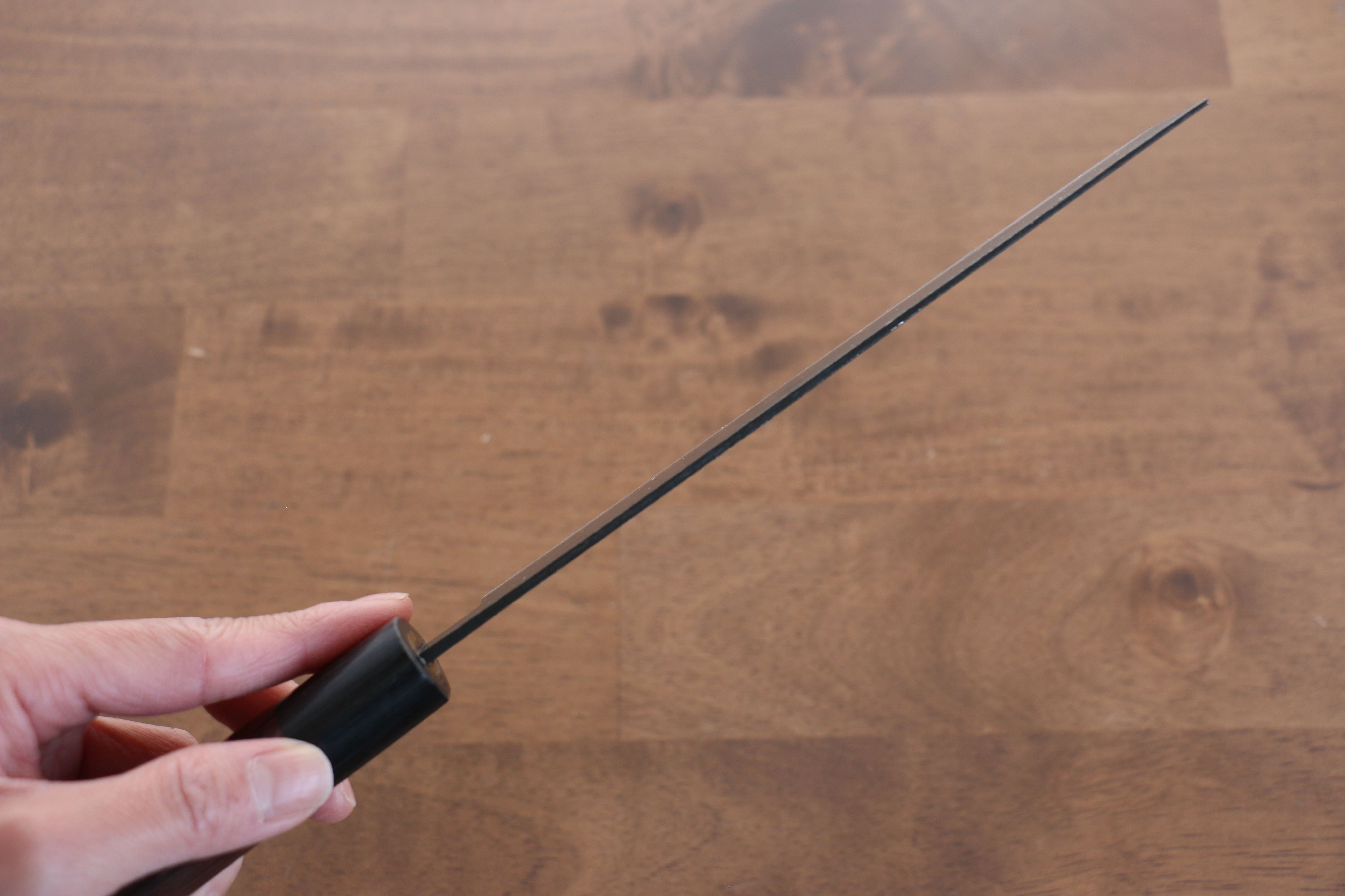 Jikko White Steel No.2 Black Finished Nakiri 165mm Shitan Handle - Japanny - Best Japanese Knife