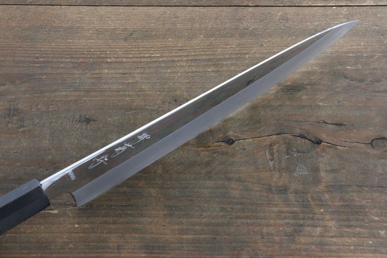 Kikumori VG10 Mirrored Finish Sujihiki Japanese Chef Knife 240mm with Ebony Handle - Japanny - Best Japanese Knife