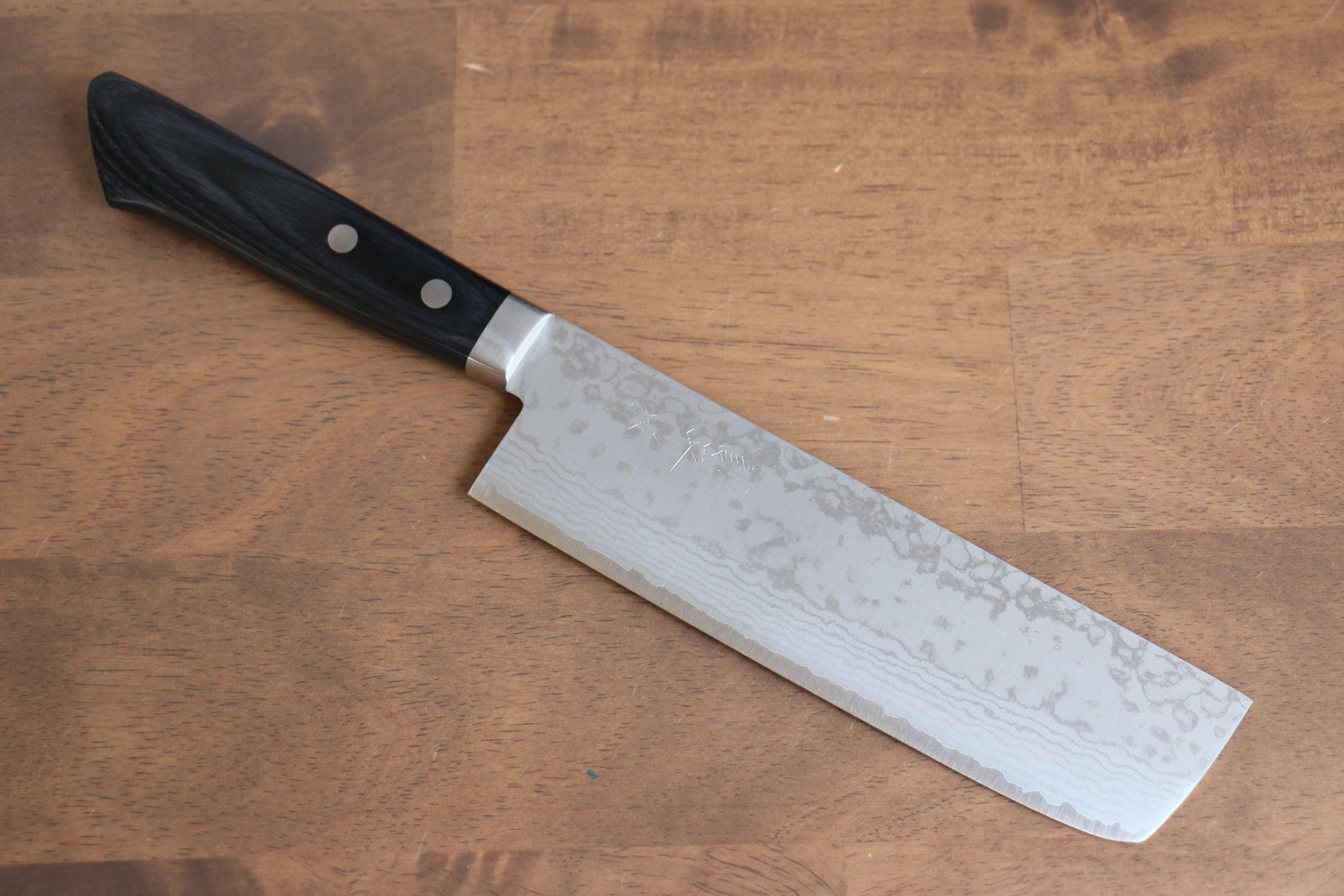 Kunihira Sairyu VG10 Damascus Usuba 165mm Navy blue Pakka wood Handle (Super Deal) - Japanny - Best Japanese Knife