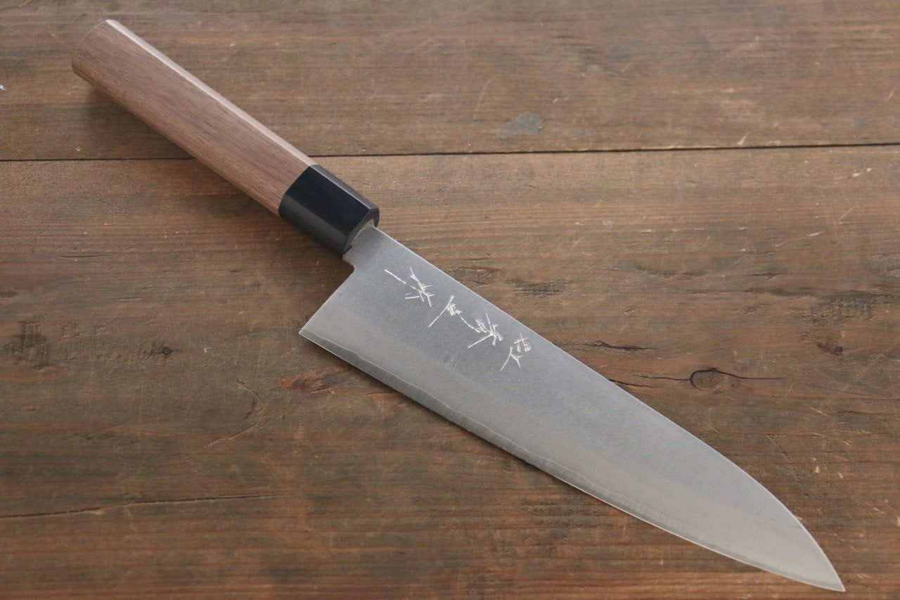 Shigeki Tanaka Silver Steel No.3 Nashiji Gyuto  210mm Walnut Handle - Japanny - Best Japanese Knife