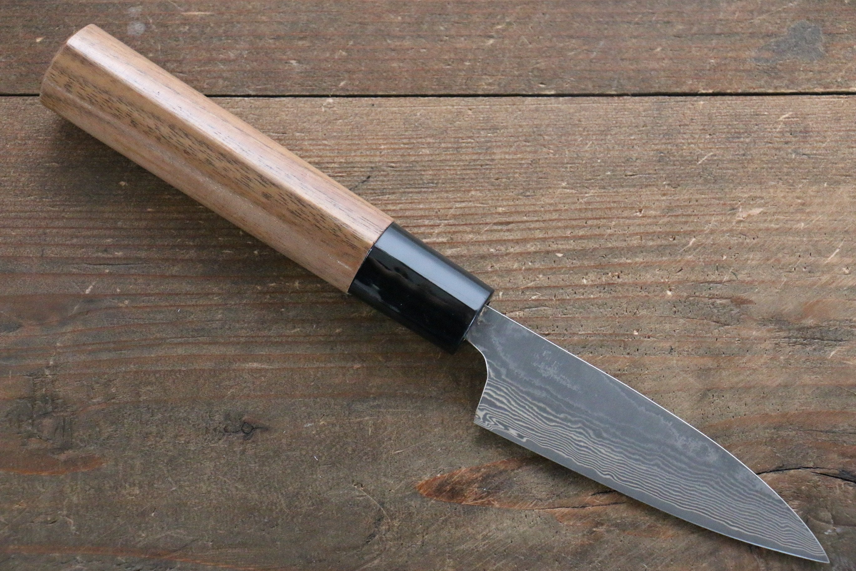 Shungo Ogata VG10 Damascus Petty-Utility 90mm Walnut Handle - Japanny - Best Japanese Knife