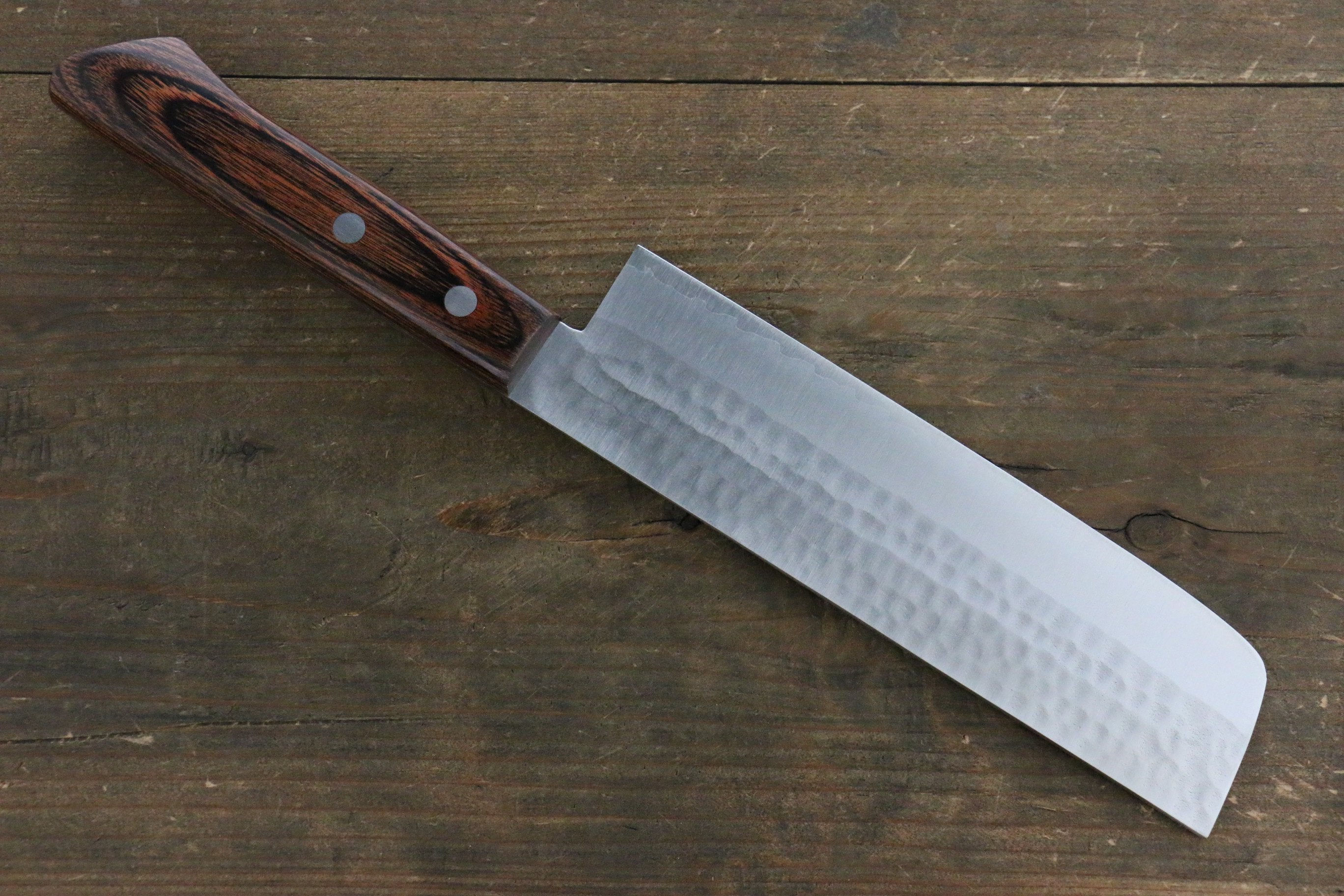 Kunihira VG1 Hammered Usuba 165mm Mahogany Handle (Super Deal) - Japanny - Best Japanese Knife