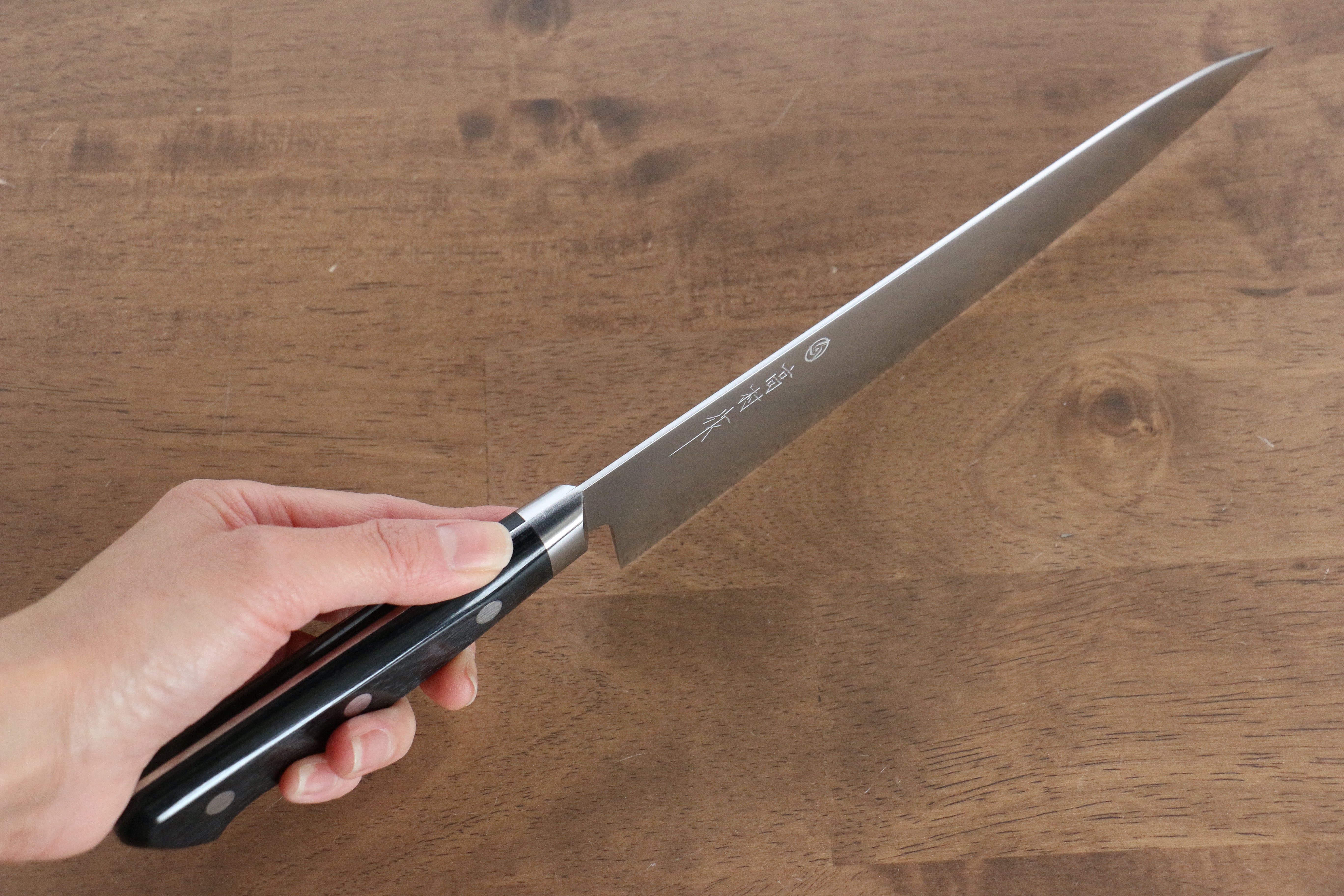 Takamura Knives VG10 Migaki Finished Gyuto 210mm Black Pakka wood Handle - Japanny - Best Japanese Knife