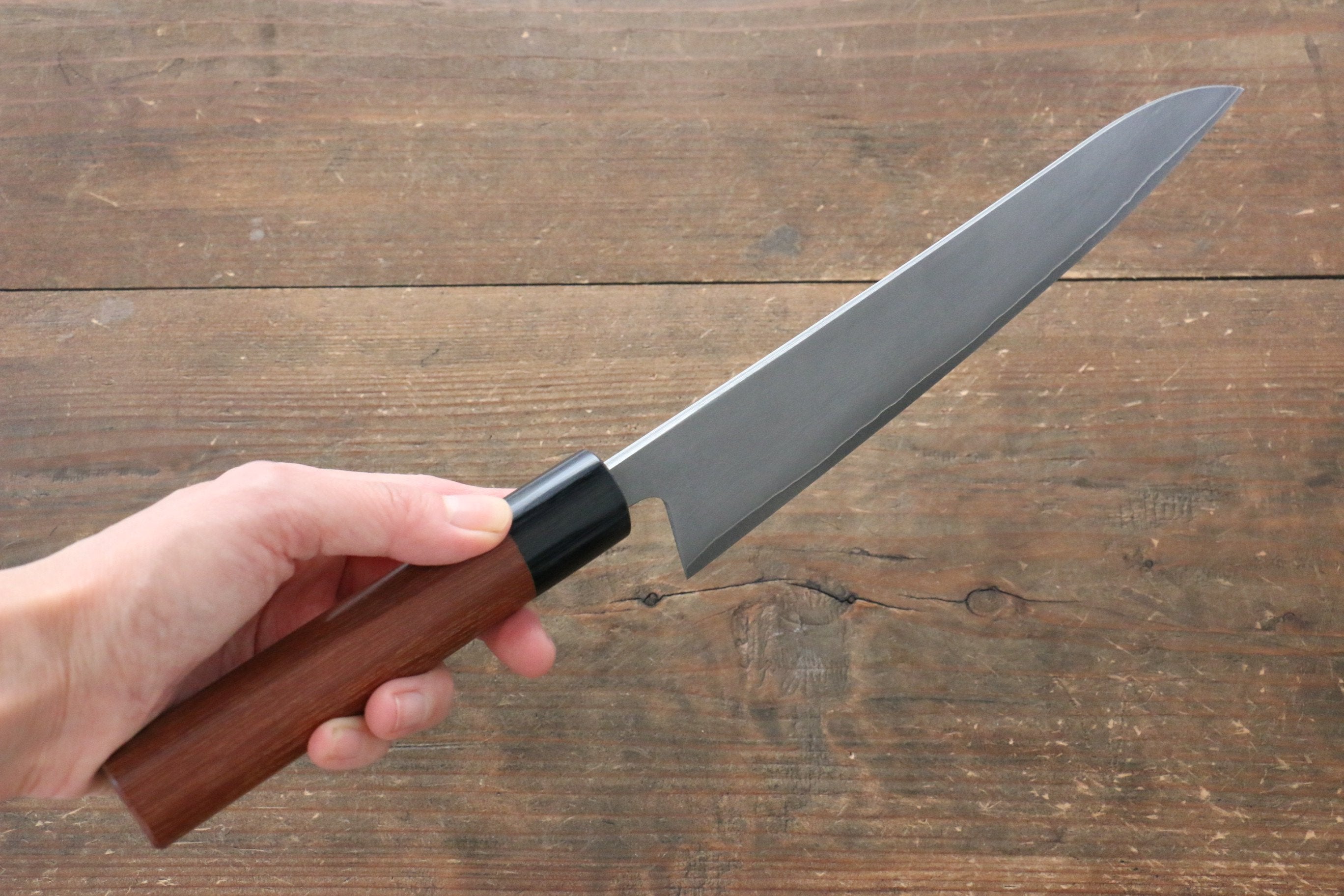 Shungo Ogata Silver Steel No.3 Damascus Black Finished Gyuto 210mm Jarrah Handle - Japanny - Best Japanese Knife