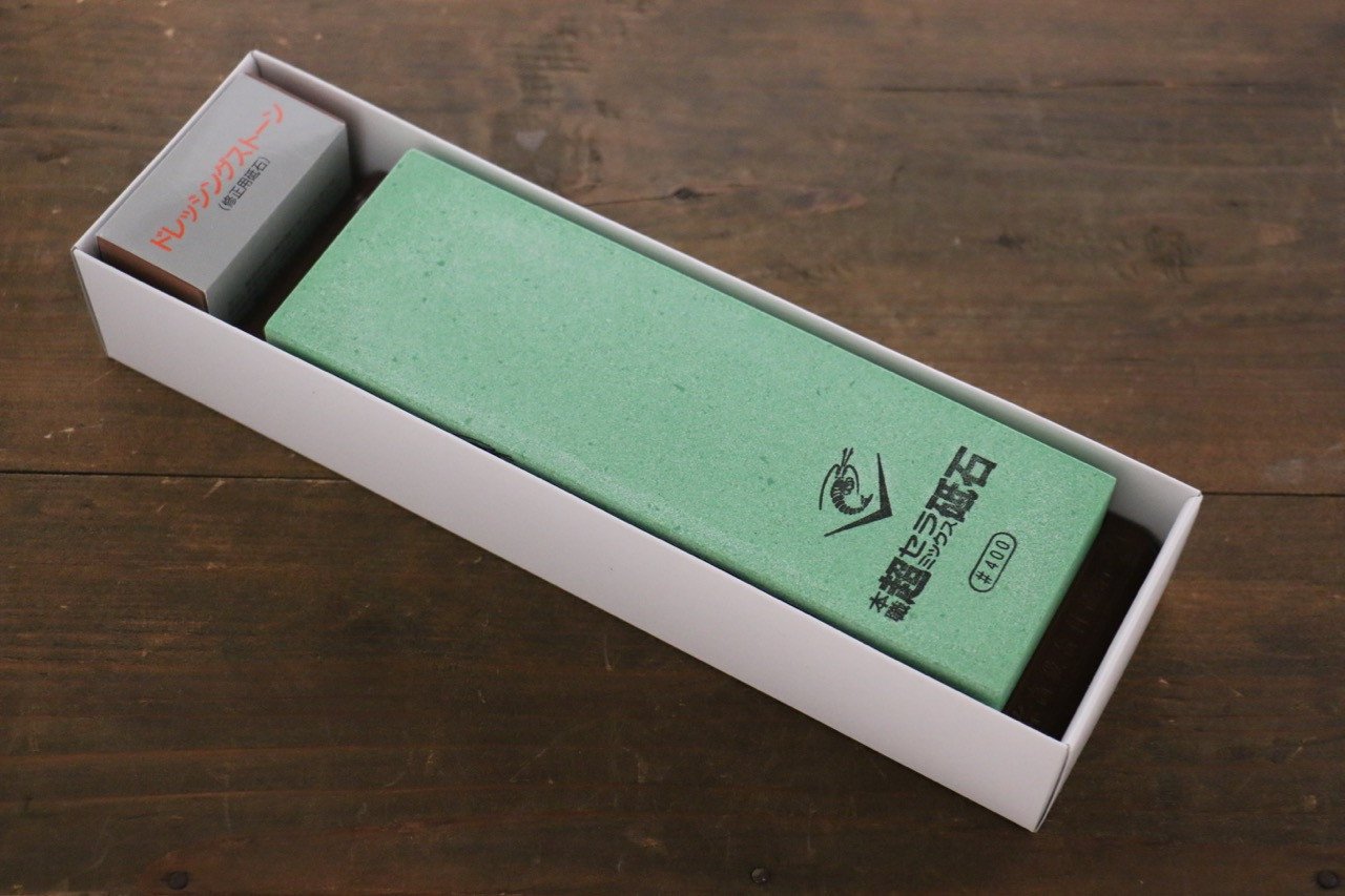 Naniwa Ceramic Chosera Sharpening Stone with Plastic Base - #400 - Japanny - Best Japanese Knife