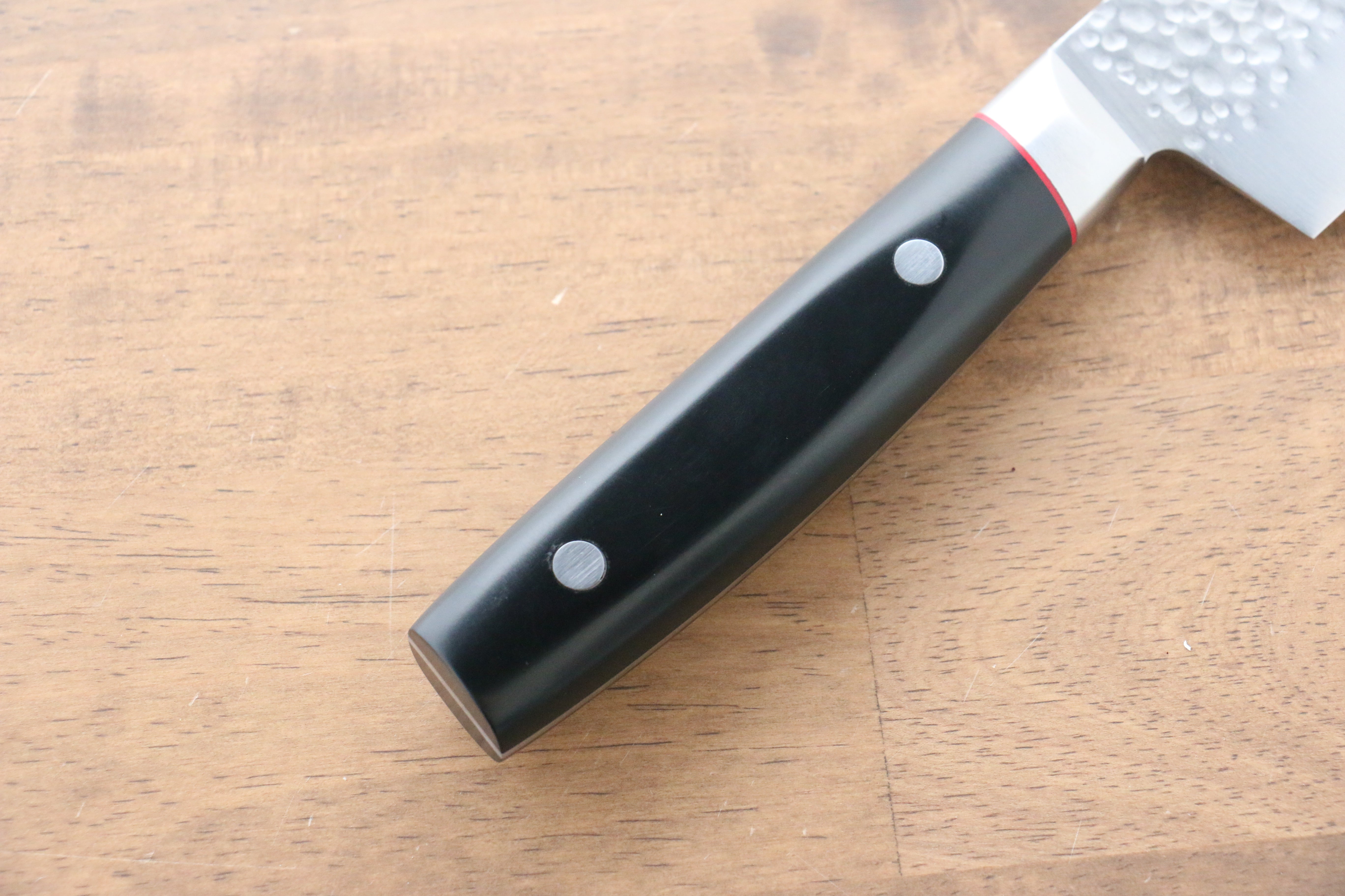 Seisuke PRO-J VG10 Hammered Santoku 170mm Black Micarta Handle - Japanny - Best Japanese Knife