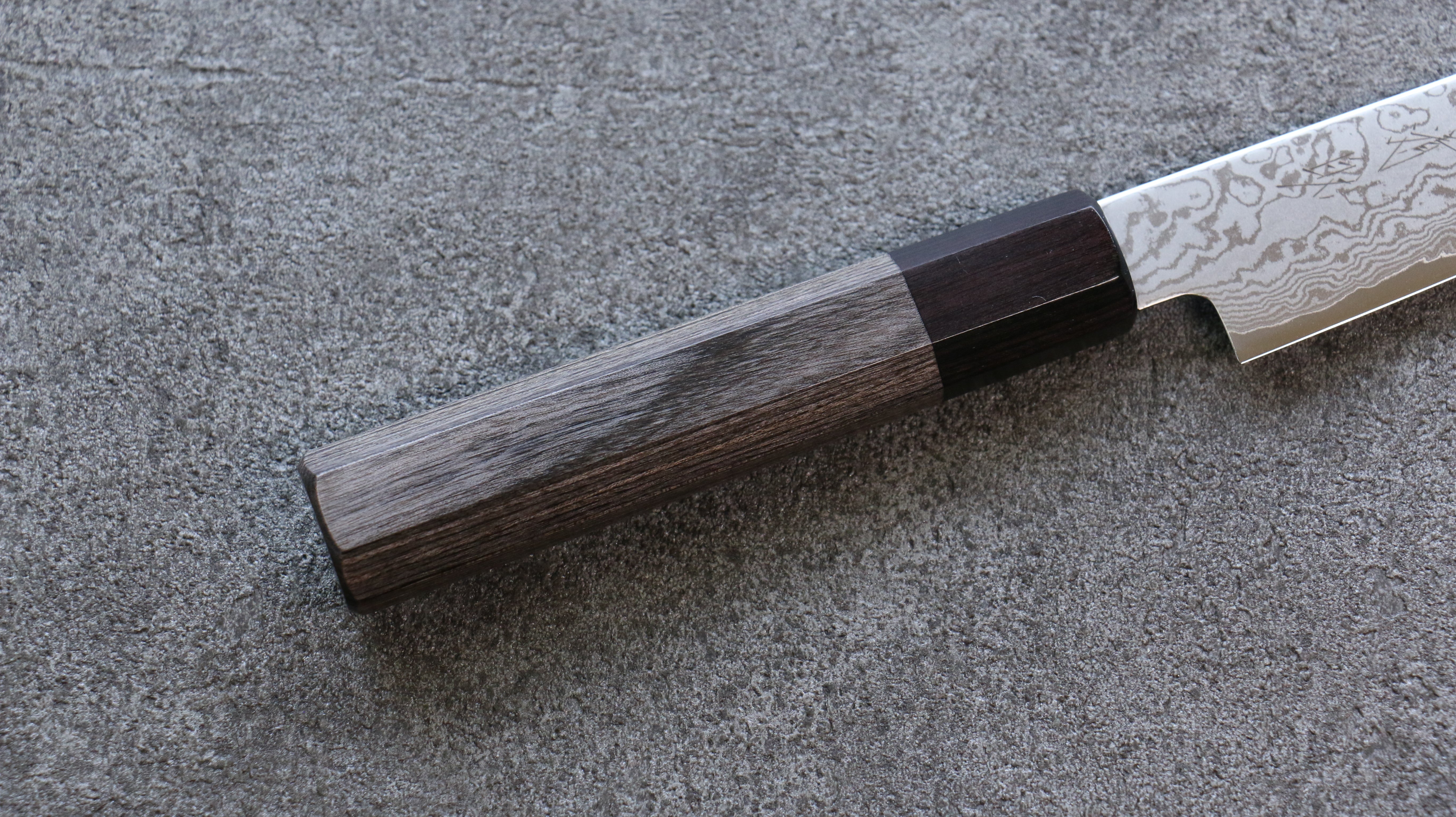 Seisuke VG10 Damascus Petty-Utility 180mm Gray Pakka wood Handle - Japanny - Best Japanese Knife