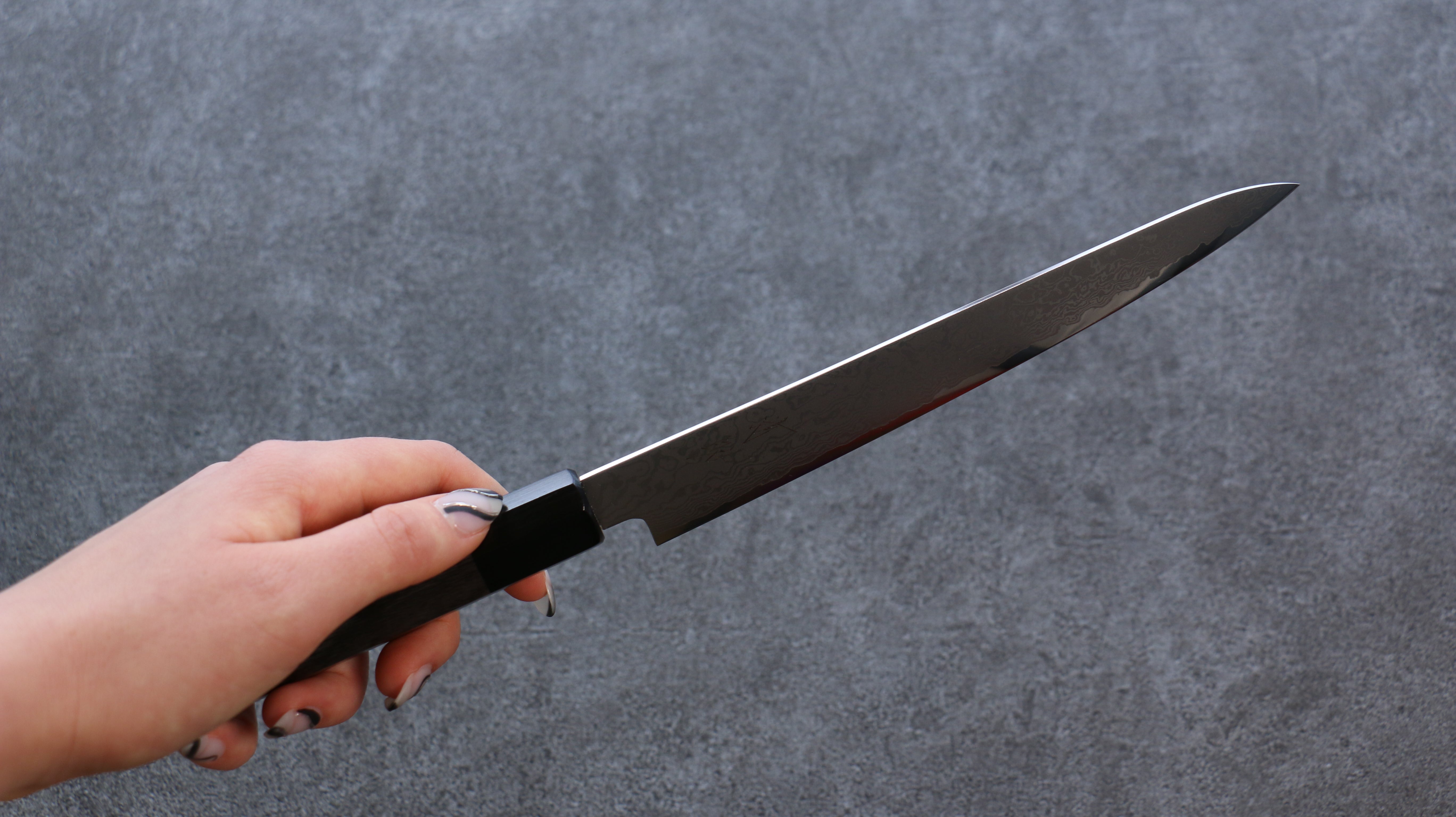 Seisuke VG10 Damascus Petty-Utility 180mm Gray Pakka wood Handle - Japanny - Best Japanese Knife