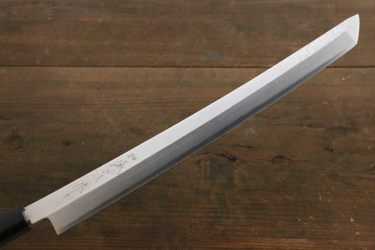 Shigeki Tanaka Blue Steel No.2 Damascus Sakimaru Takohiki 330mm Walnut Handle - Japanny - Best Japanese Knife