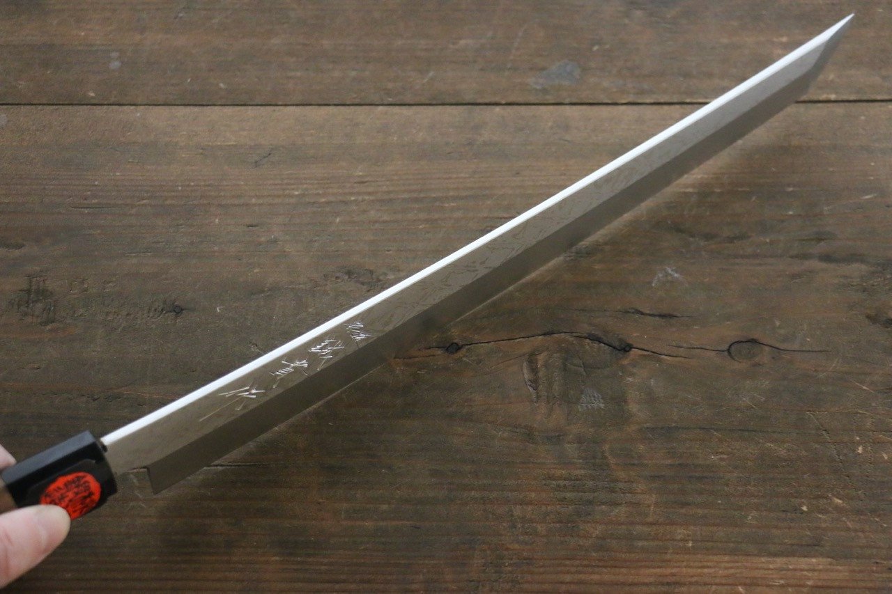 Shigeki Tanaka VG10 Damascus Sakimaru Takohiki 300mm Walnut Handle - Japanny - Best Japanese Knife