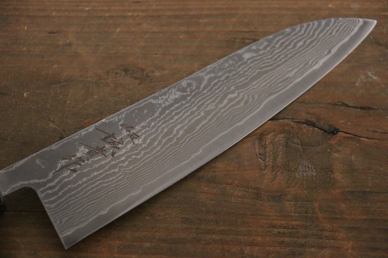 Shigeki Tanaka SG2 Damascus Gyuto 180mm Ebony Wood Handle - Japanny - Best Japanese Knife