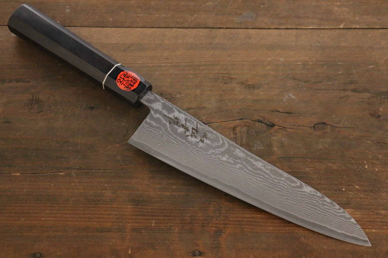 Shigeki Tanaka SG2 Damascus Gyuto 210mm Ebony Wood Handle - Japanny - Best Japanese Knife