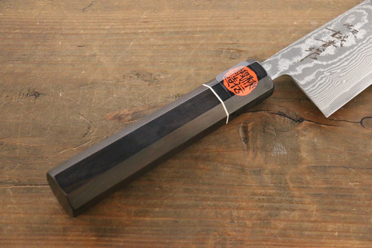 Shigeki Tanaka SG2 Damascus Gyuto 210mm Ebony Wood Handle - Japanny - Best Japanese Knife
