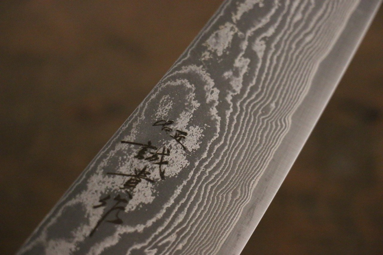Shigeki Tanaka SG2 Damascus Gyuto 210mm Ebony Wood Handle - Japanny - Best Japanese Knife