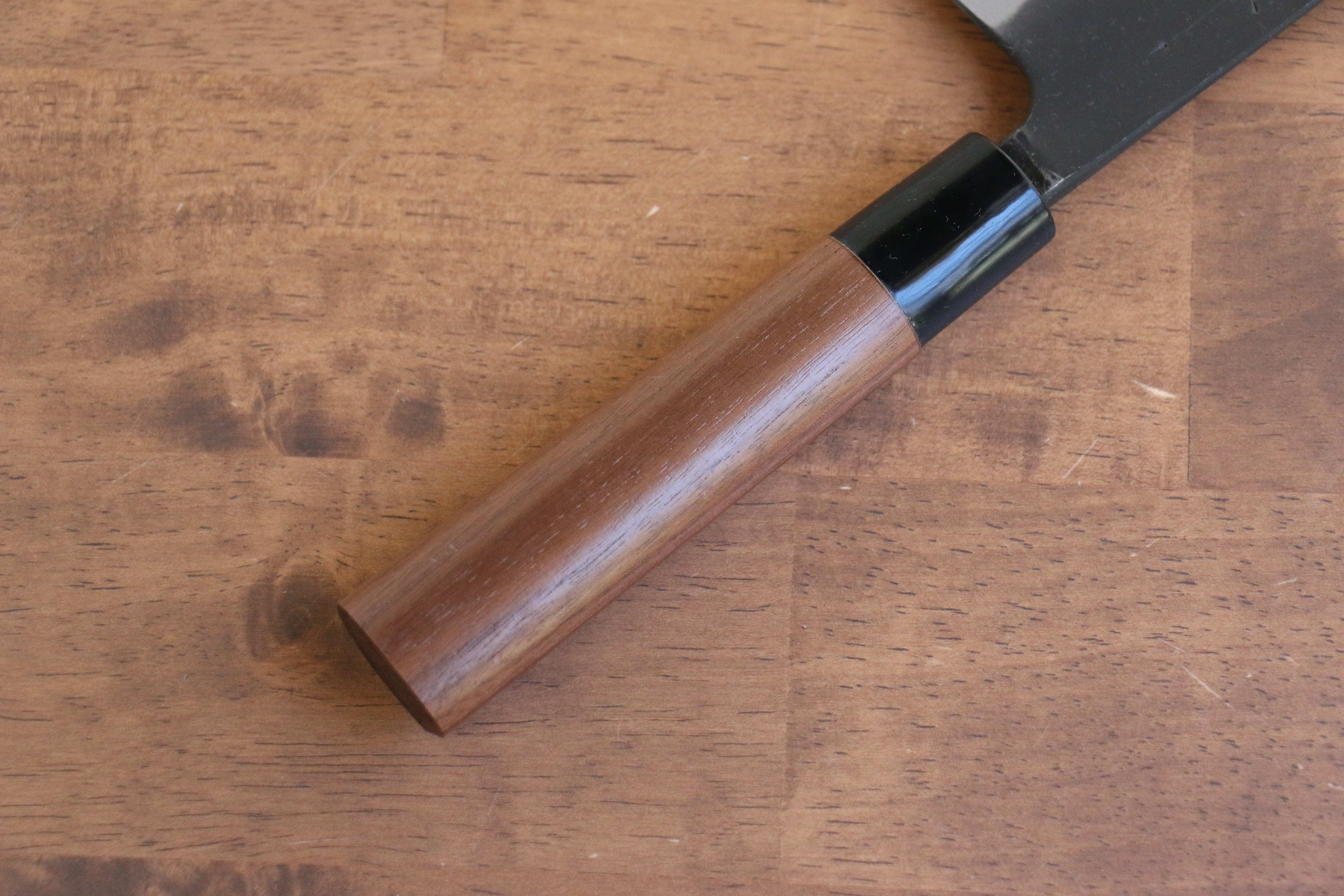 Nao Yamamoto Blue Steel Kurouchi Nakiri 165mm Walnut Handle - Japanny - Best Japanese Knife
