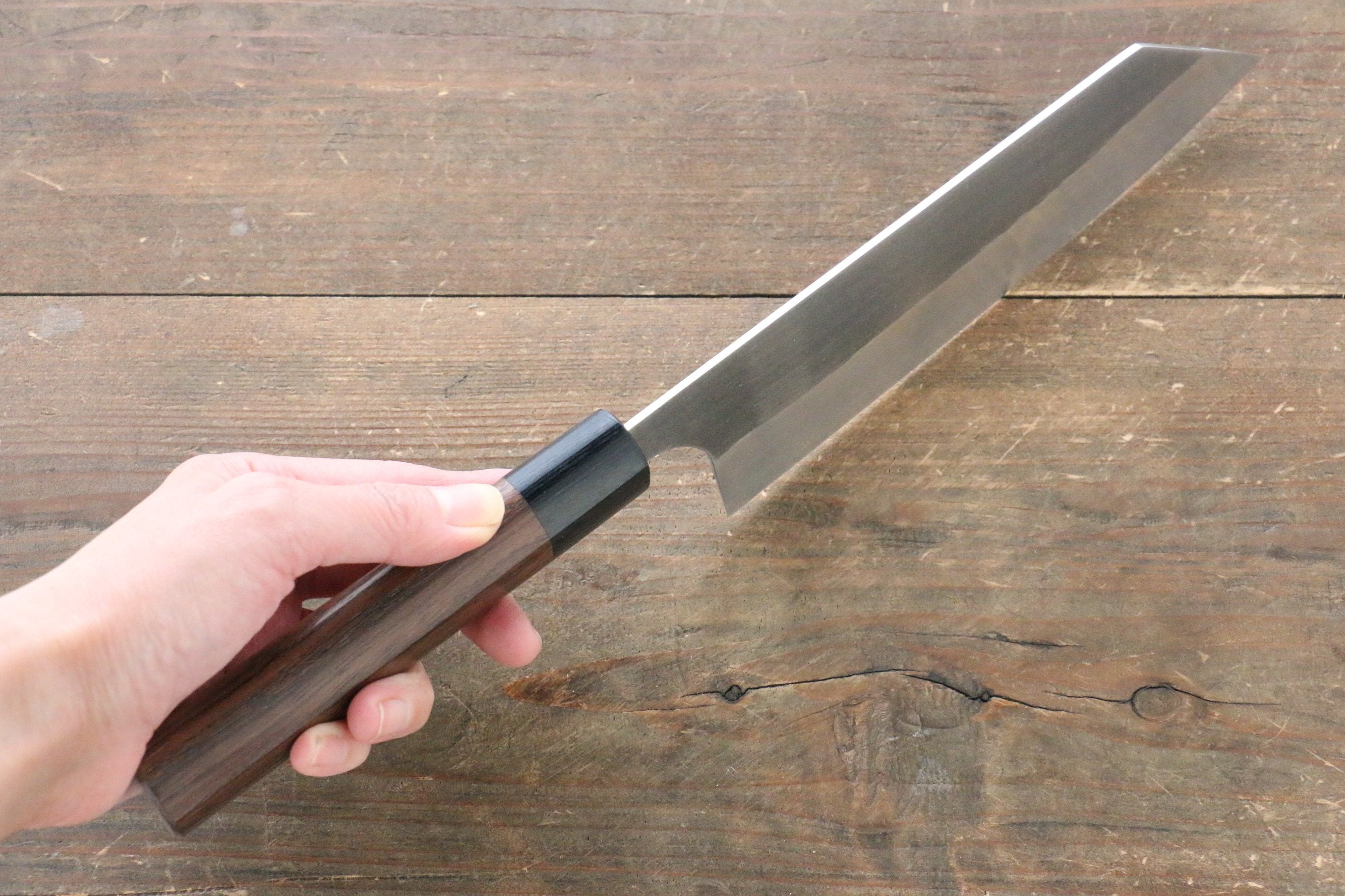 Shungo Ogata SG2 Kurouchi Black Finished Bunka 180mm Shitan Handle - Japanny - Best Japanese Knife
