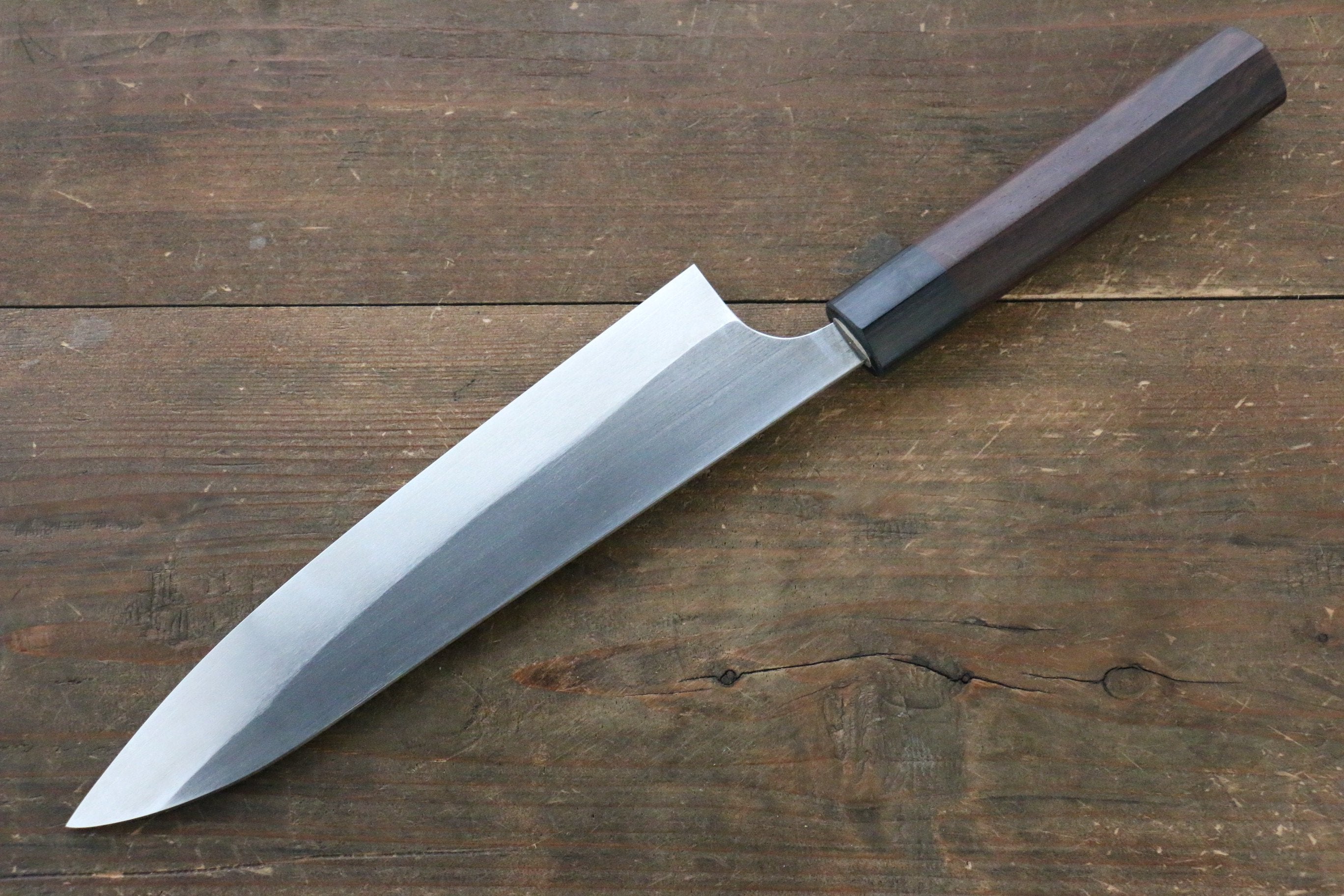 Shungo Ogata SG2 Kurouchi Black Finished Gyuto 210mm Shitan Handle - Japanny - Best Japanese Knife